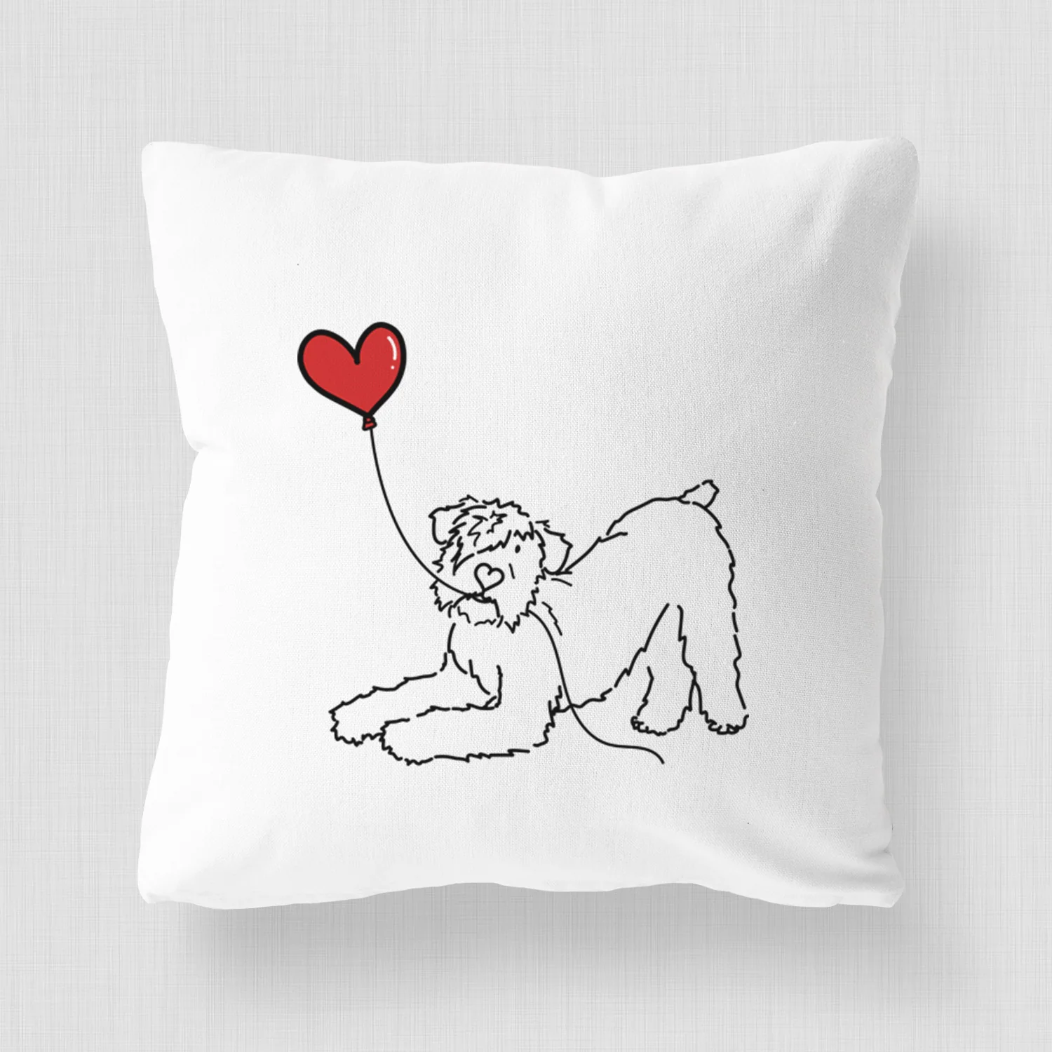Bouvier des Flandres Heart String - Throw Pillow Cover - Image 4