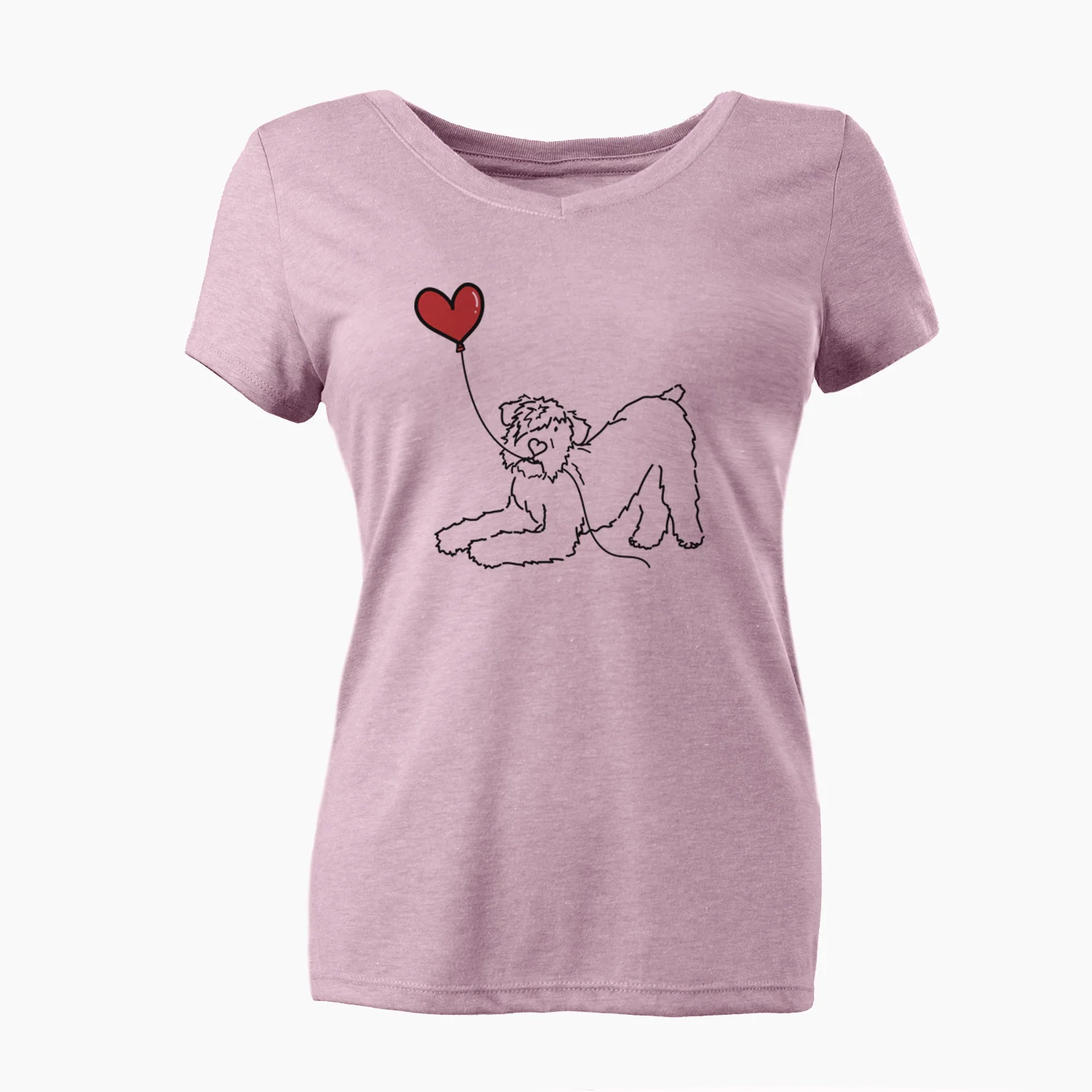 Bouvier des Flandres Heart String - Women's Perfect V-neck Shirt - Image 3