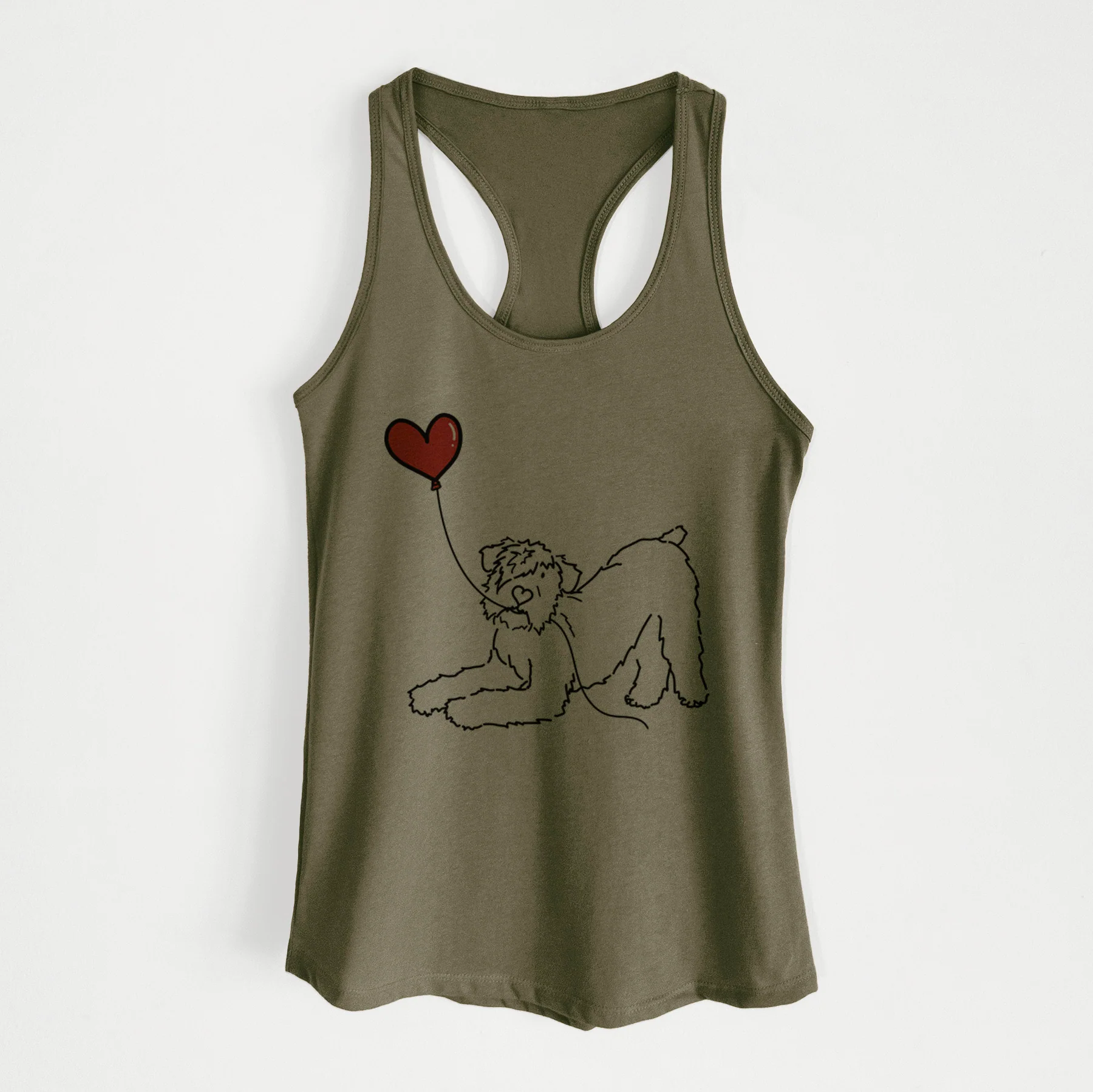 Bouvier des Flandres Heart String - Women's Racerback Tanktop - Image 5