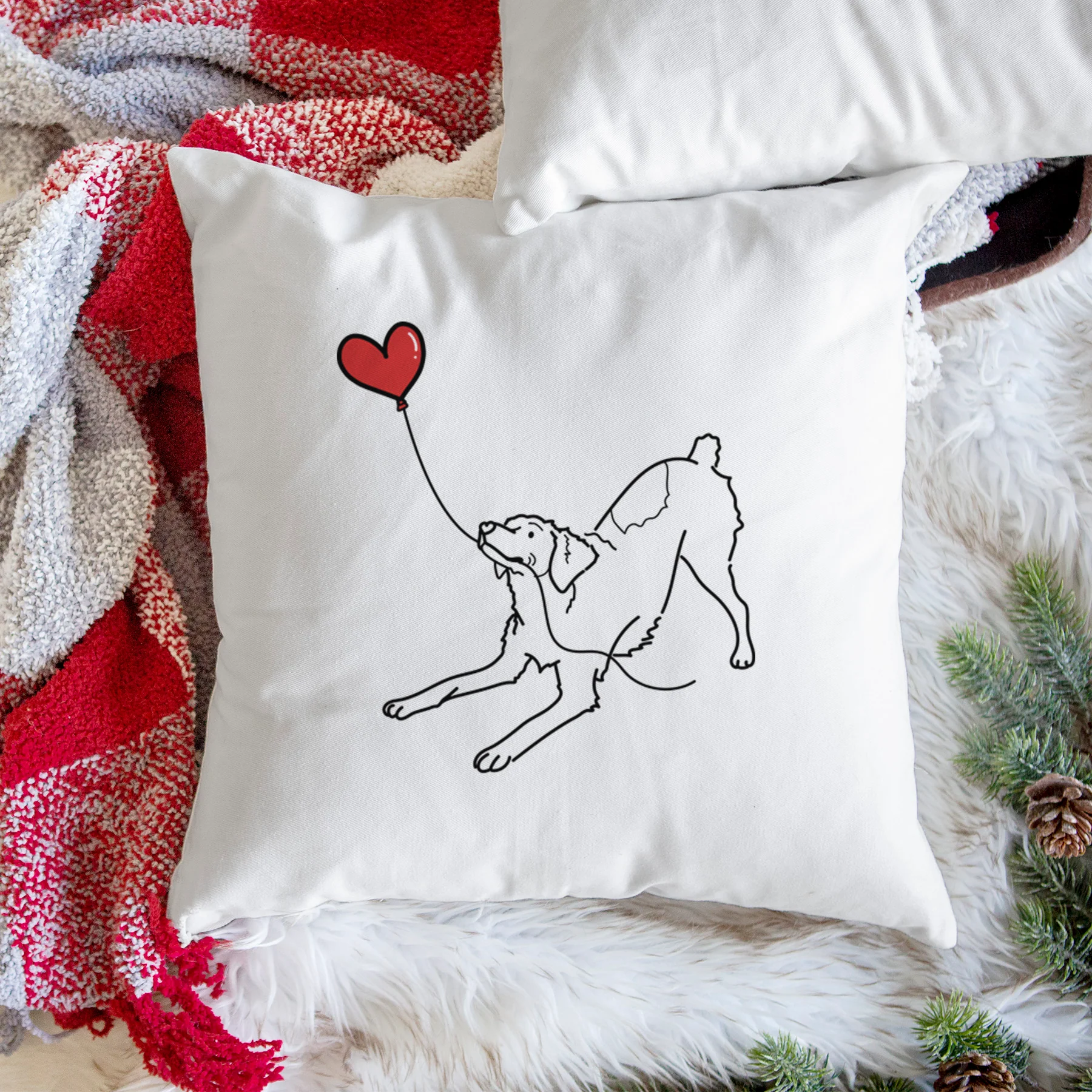 Brittany Spaniel Heart String - Throw Pillow Cover - Image 3