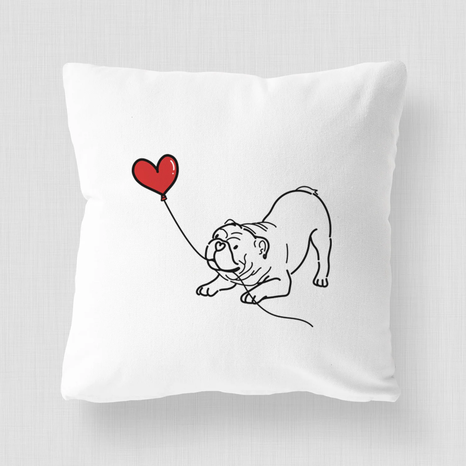 Bulldog Heart String - Throw Pillow Cover - Image 4