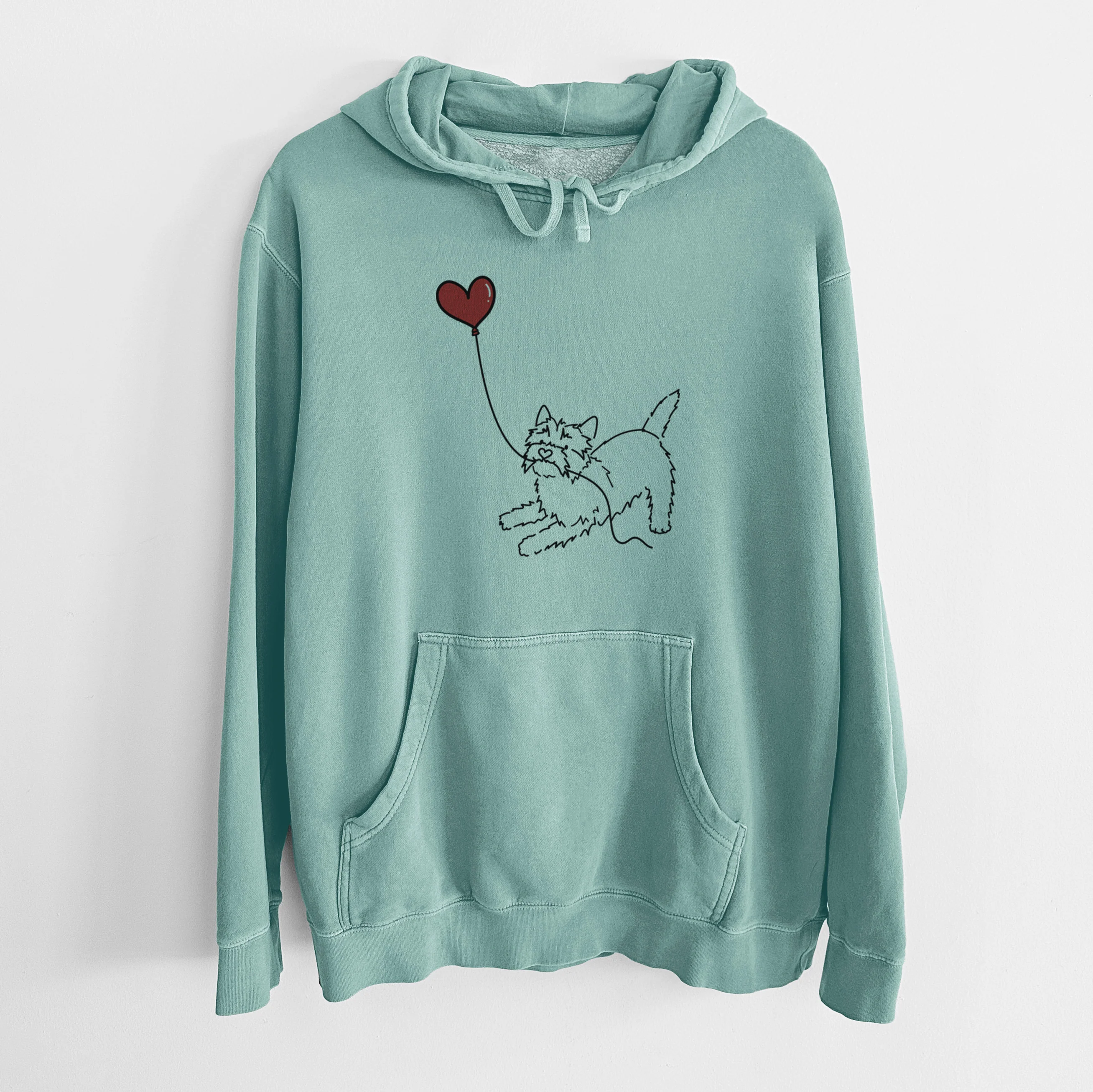 Cairn Terrier Heart String - Unisex Pigment Dyed Hoodie - Image 10