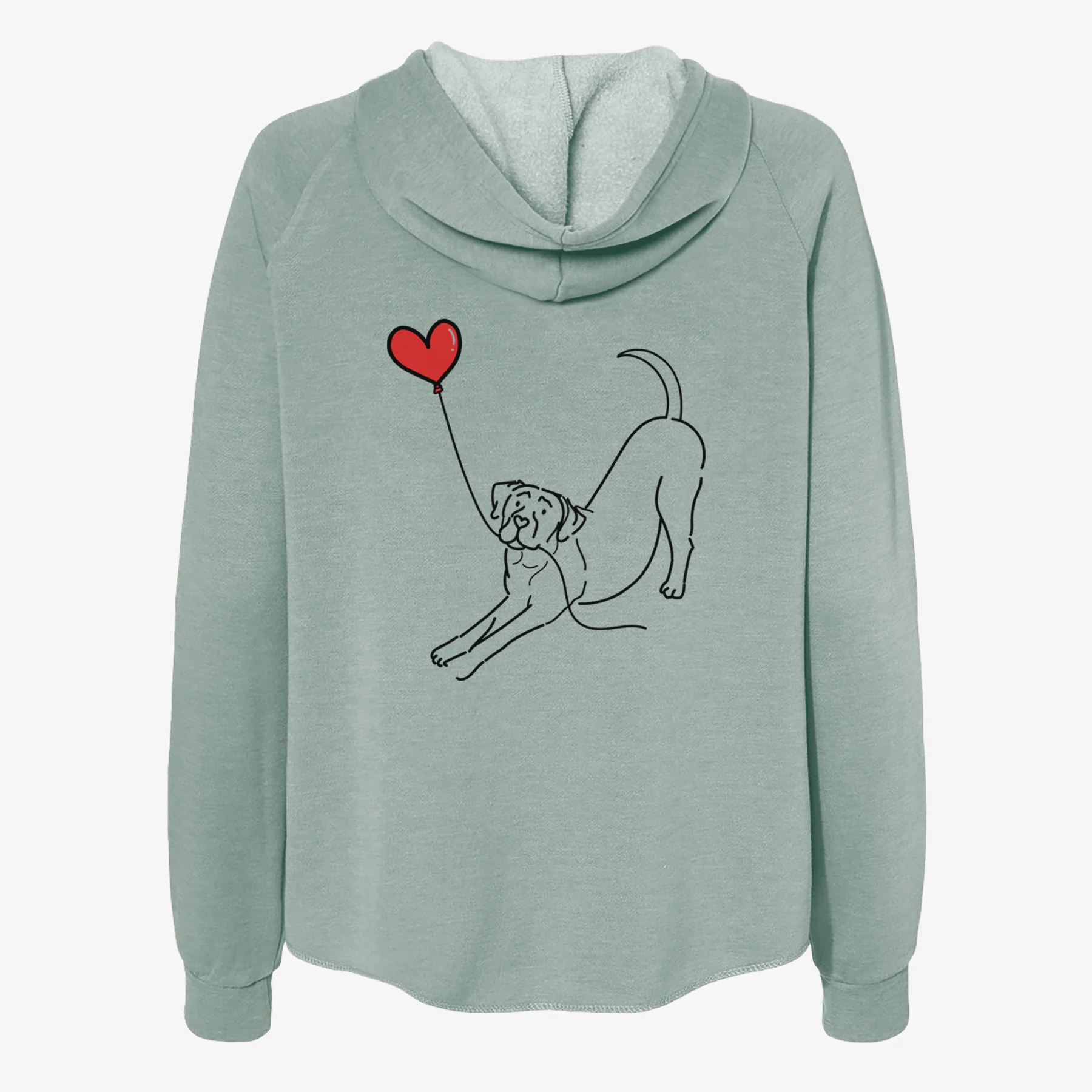 Cane Corso Heart String- Women's Cali Wave Zip-Up Sweatshirt - Image 4