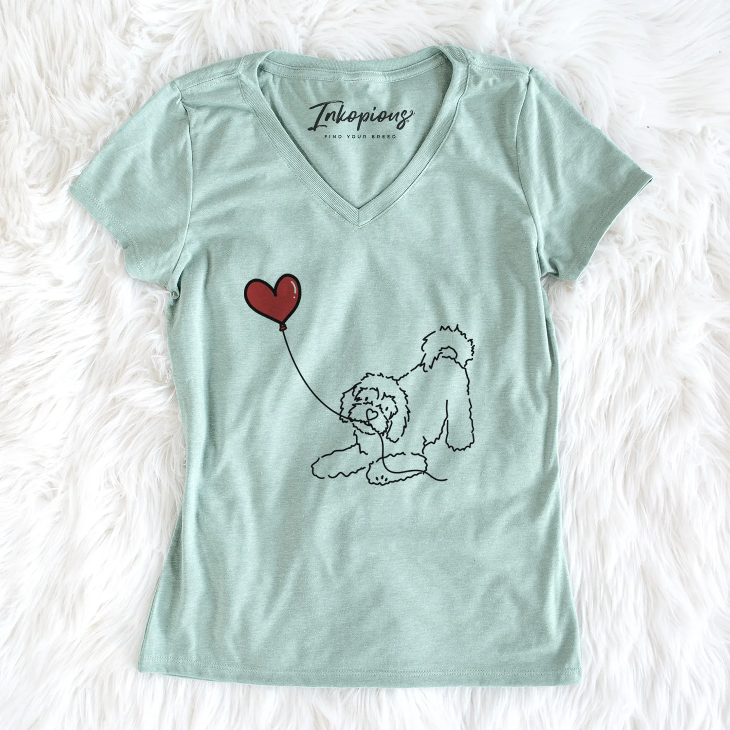 Cavachon Heart String - Women's Perfect V-neck Shirt - Image 2