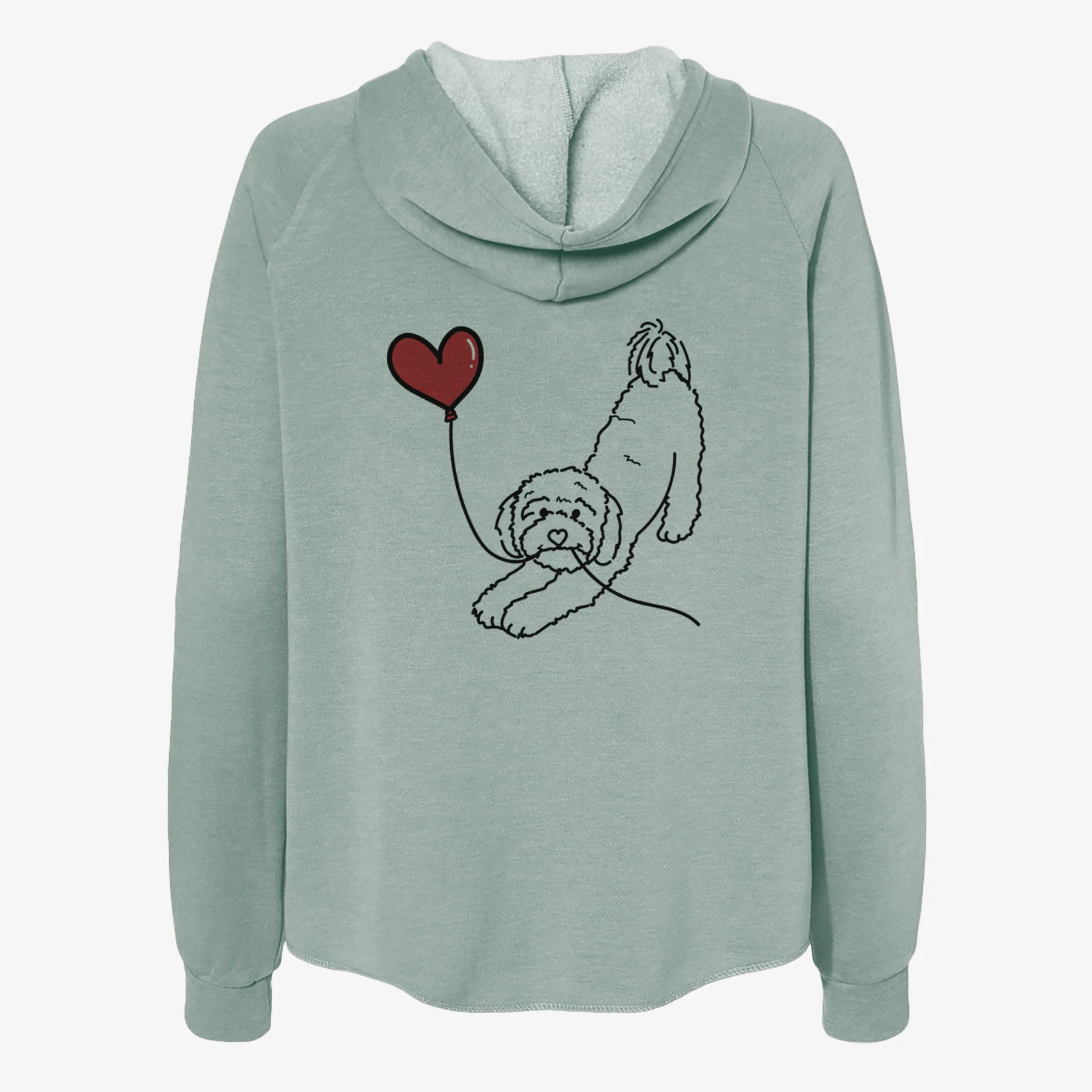 Cavapoo Heart String- Women's Cali Wave Zip-Up Sweatshirt - Image 4