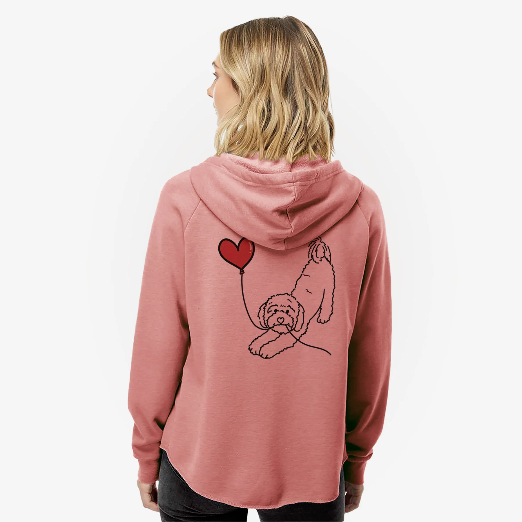 Cavapoo Heart String- Women's Cali Wave Zip-Up Sweatshirt - Image 5