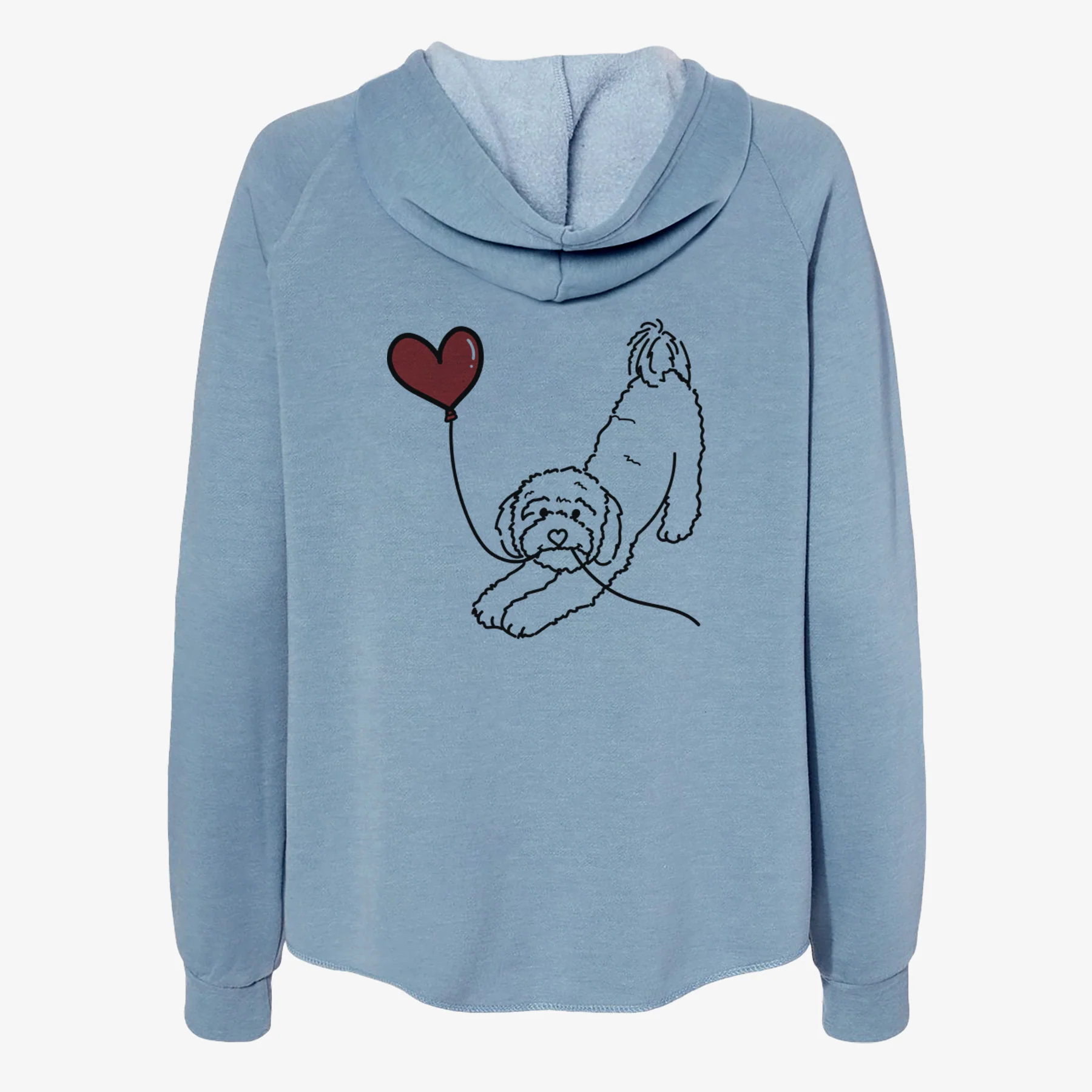 Cavapoo Heart String- Women's Cali Wave Zip-Up Sweatshirt - Image 6