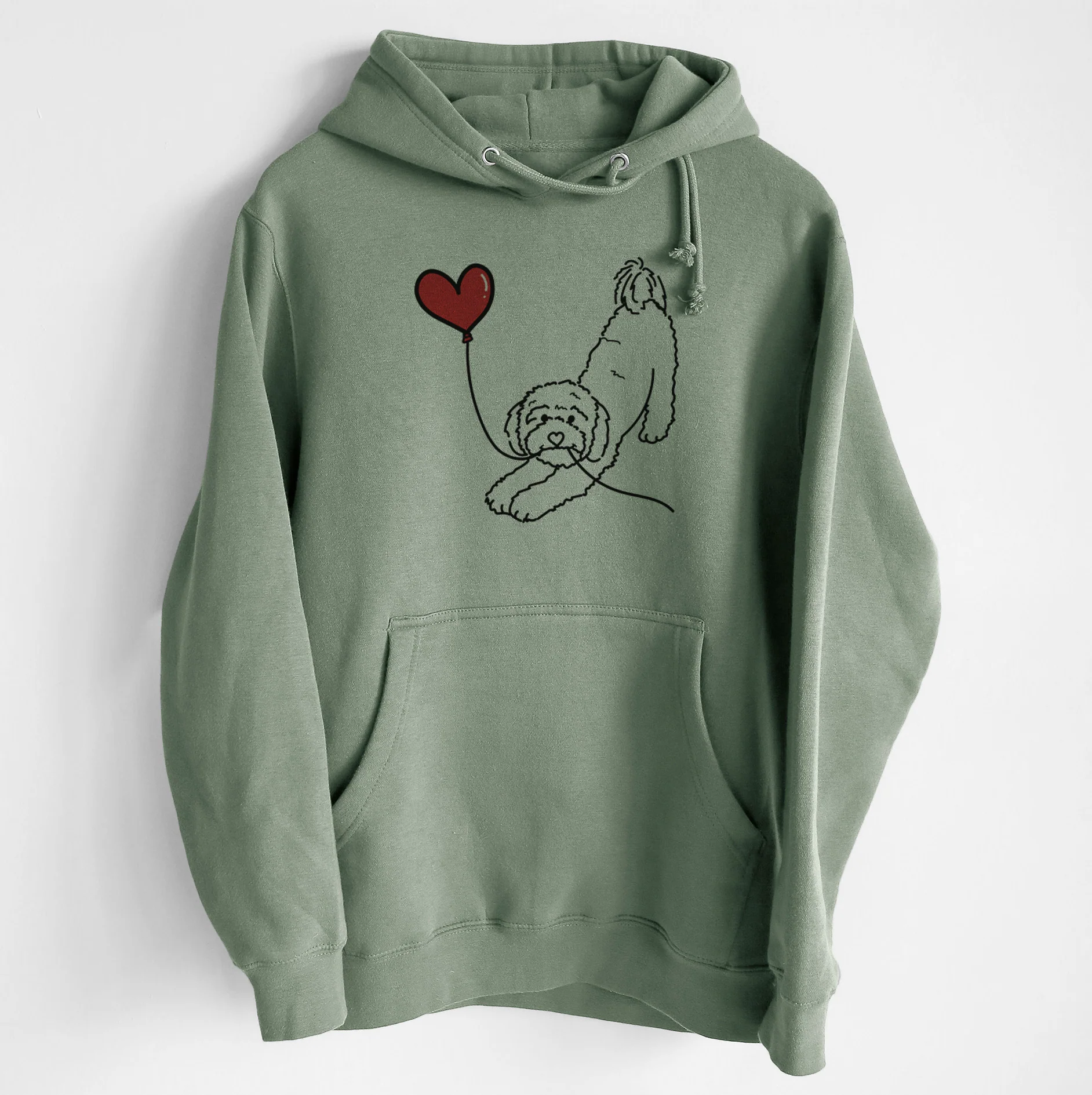 Cavapoo Heart String - Heavyweight Fleece Hoodie - Image 6