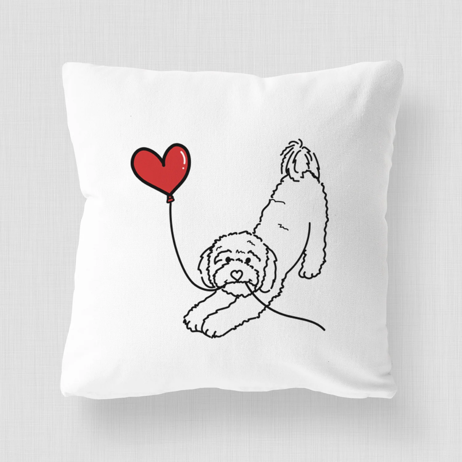 Cavapoo Heart String - Throw Pillow Cover - Image 4