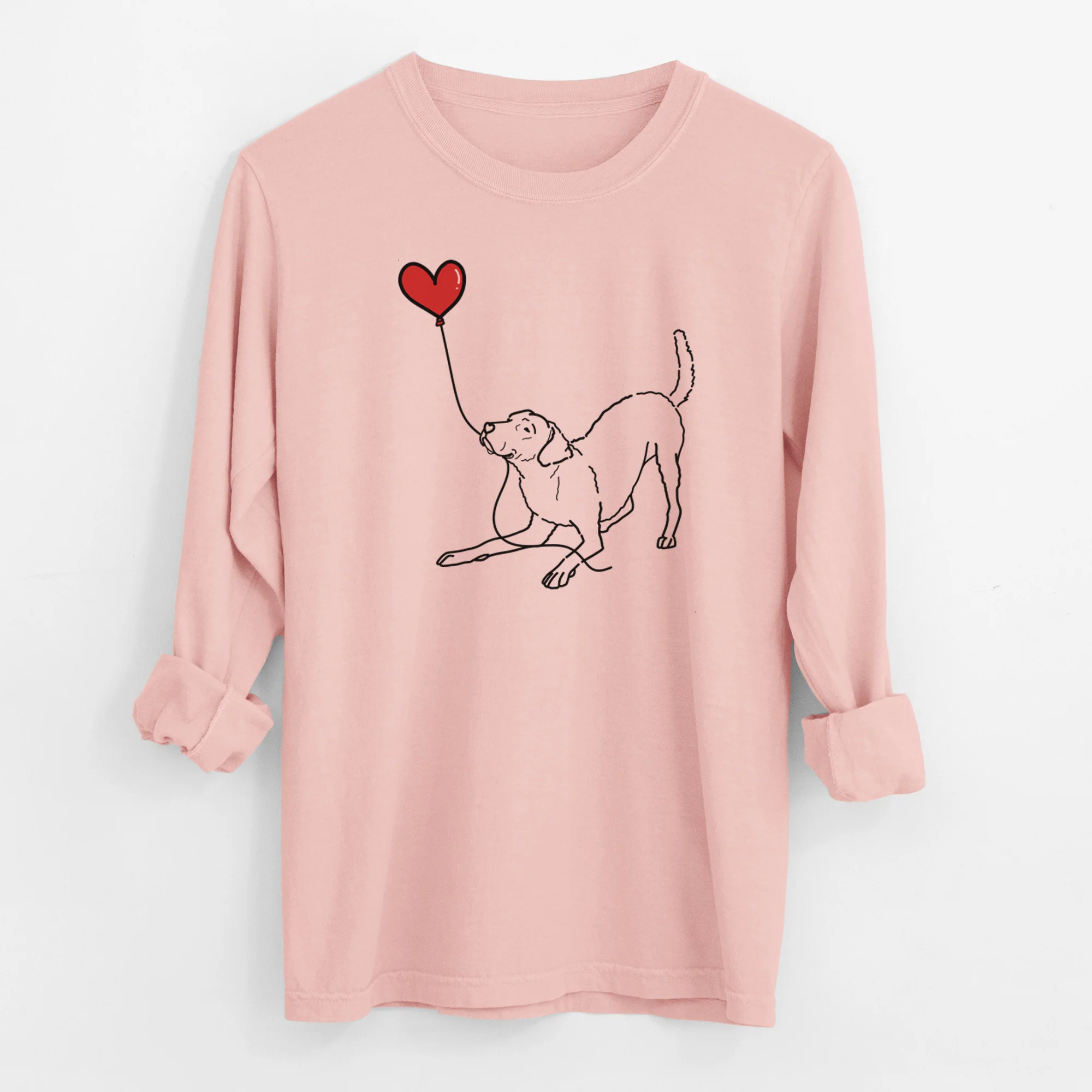 Chesapeake Bay Retriever Heart String - Men's Heavyweight 100% Cotton Long Sleeve - Image 12