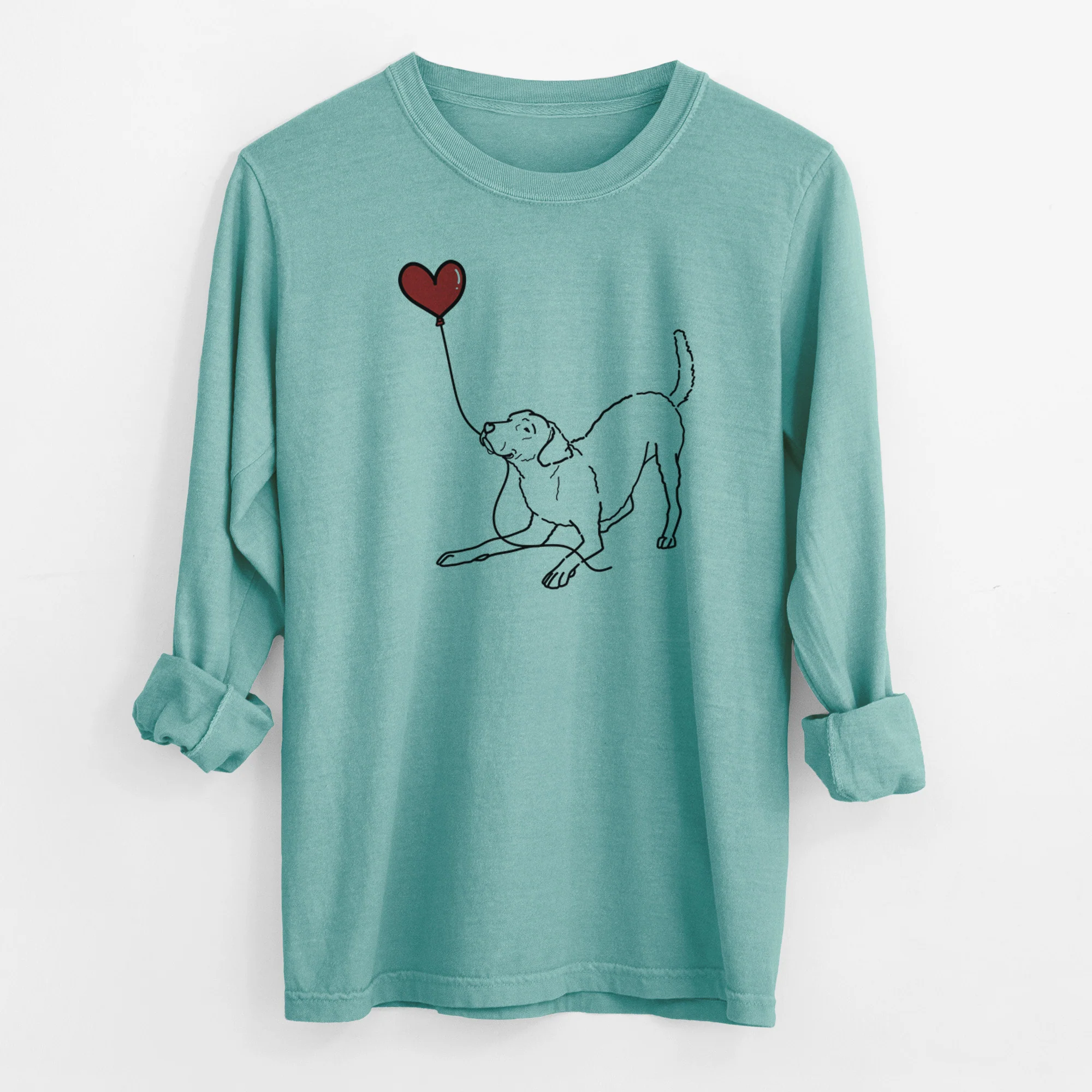 Chesapeake Bay Retriever Heart String - Men's Heavyweight 100% Cotton Long Sleeve - Image 9