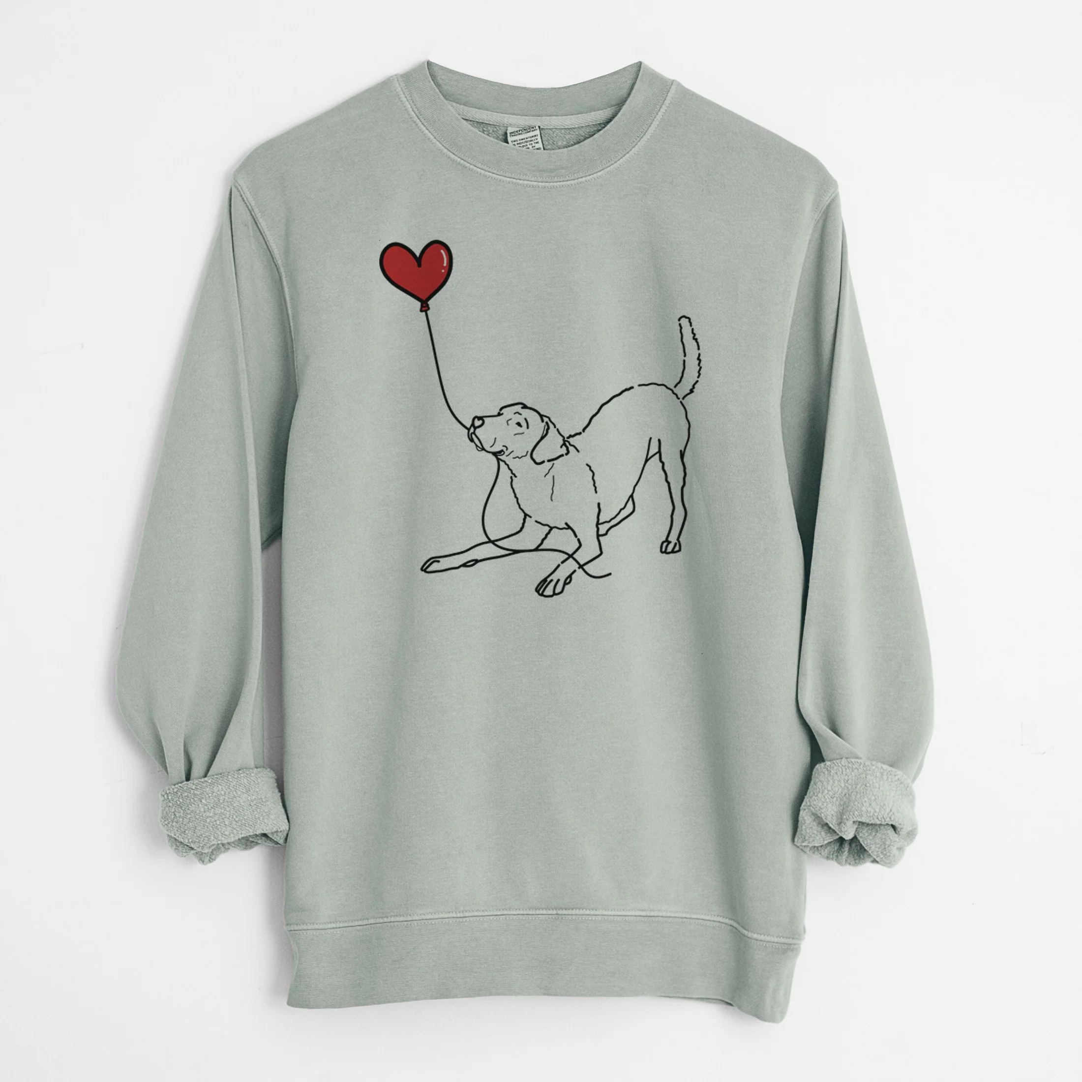 Chesapeake Bay Retriever Heart String - Unisex Pigment Dyed Crew Sweatshirt - Image 9