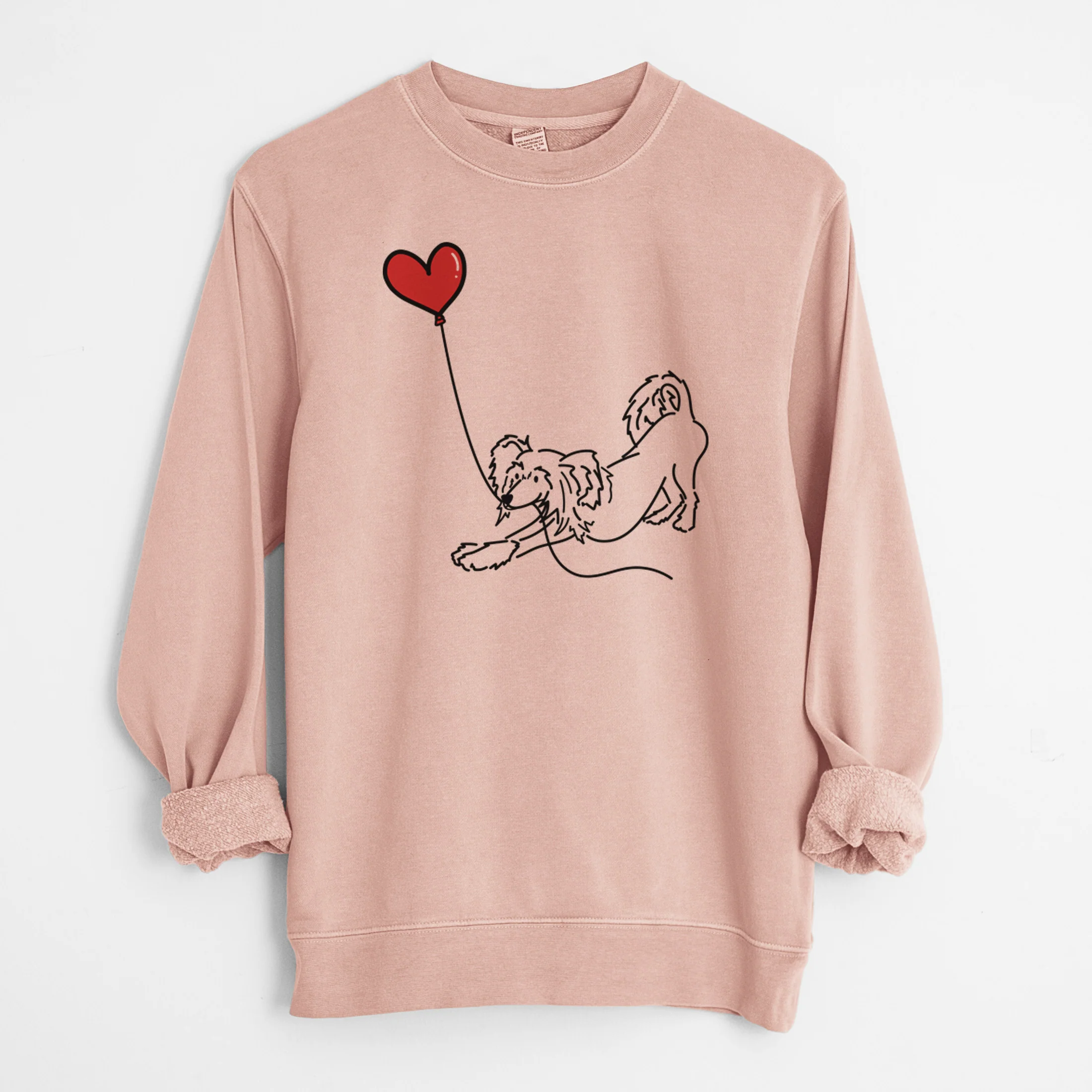 Chinese Crested Heart String - Unisex Pigment Dyed Crew Sweatshirt - Image 8