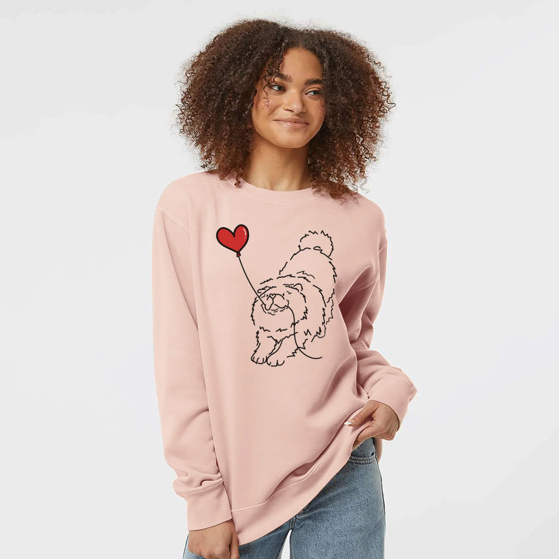 Chow Chow Heart String - Unisex Pigment Dyed Crew Sweatshirt - Image 4