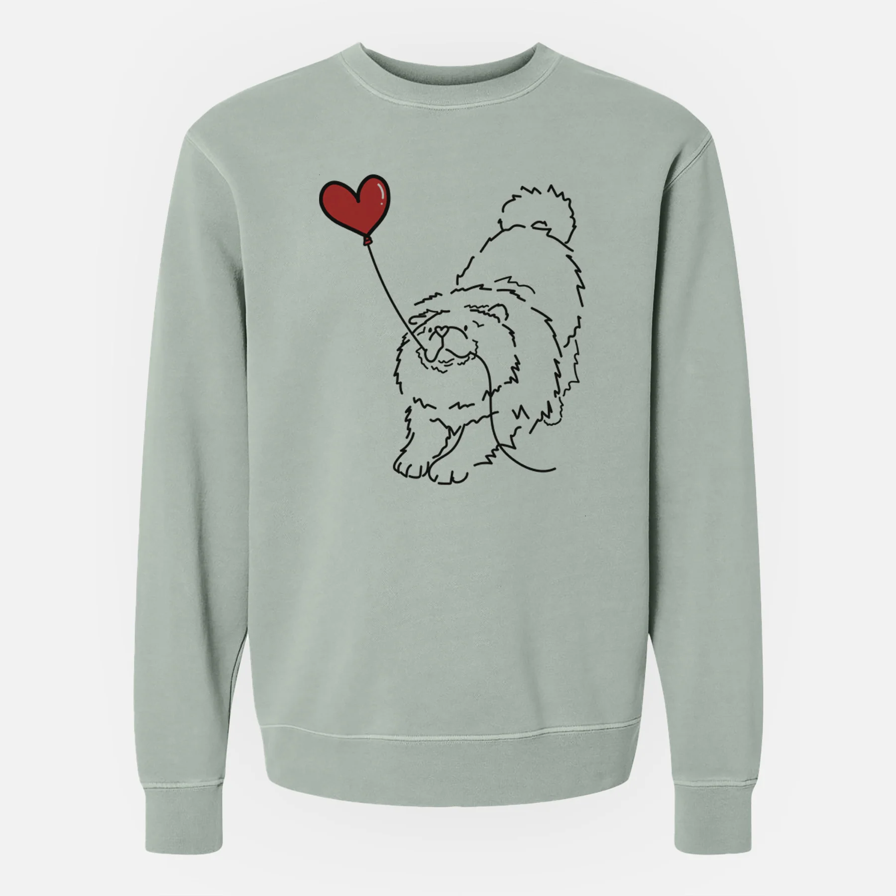 Chow Chow Heart String - Unisex Pigment Dyed Crew Sweatshirt - Image 6