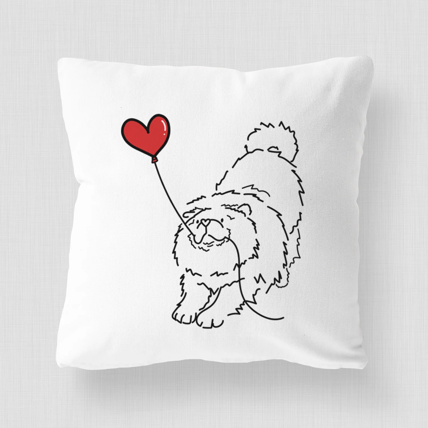 Chow Chow Heart String - Throw Pillow Cover - Image 4