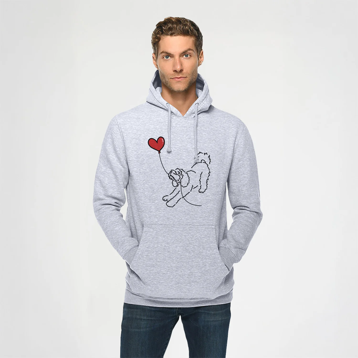 Cockapoo Heart String - Heavyweight Fleece Hoodie - Image 2