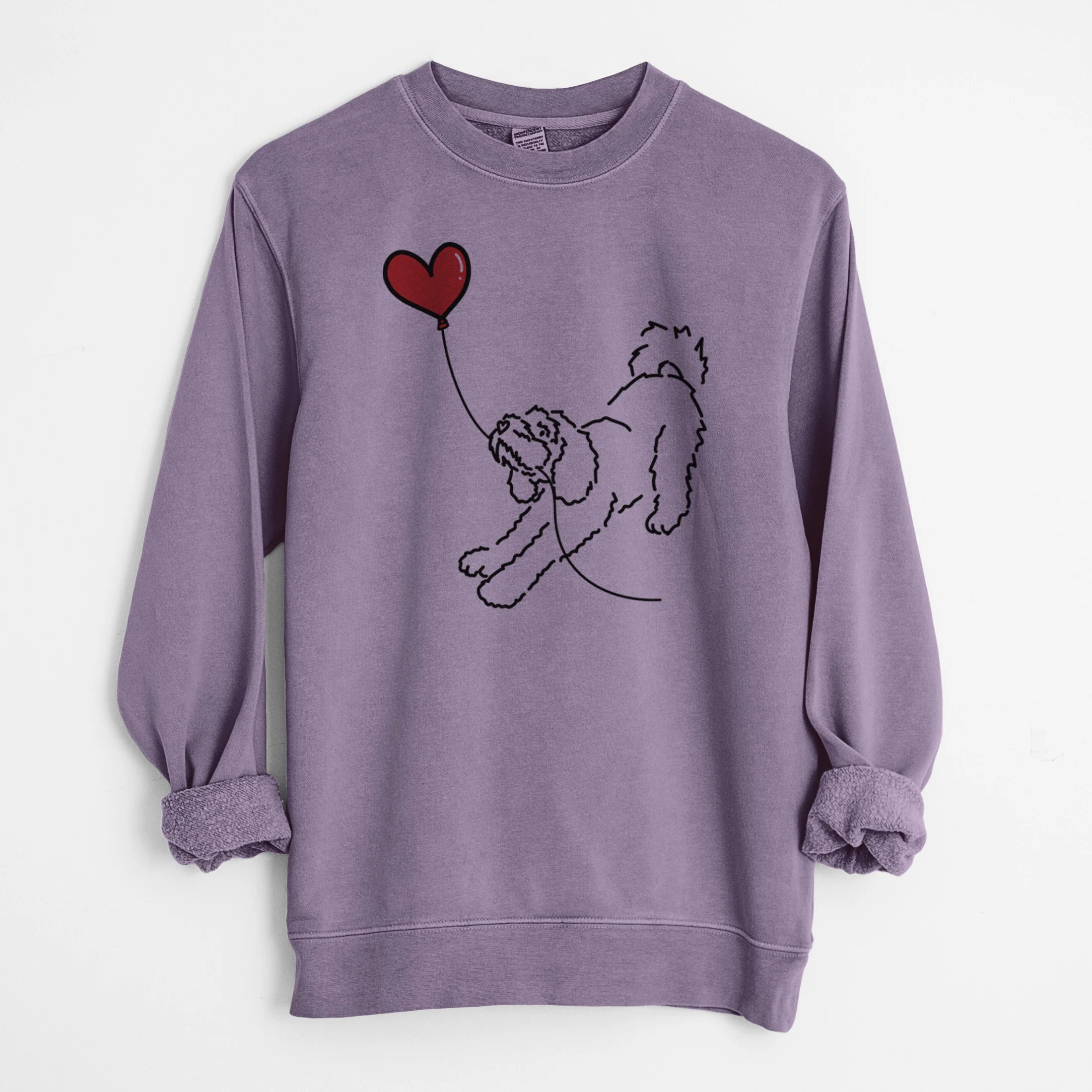 Cockapoo Heart String - Unisex Pigment Dyed Crew Sweatshirt - Image 10