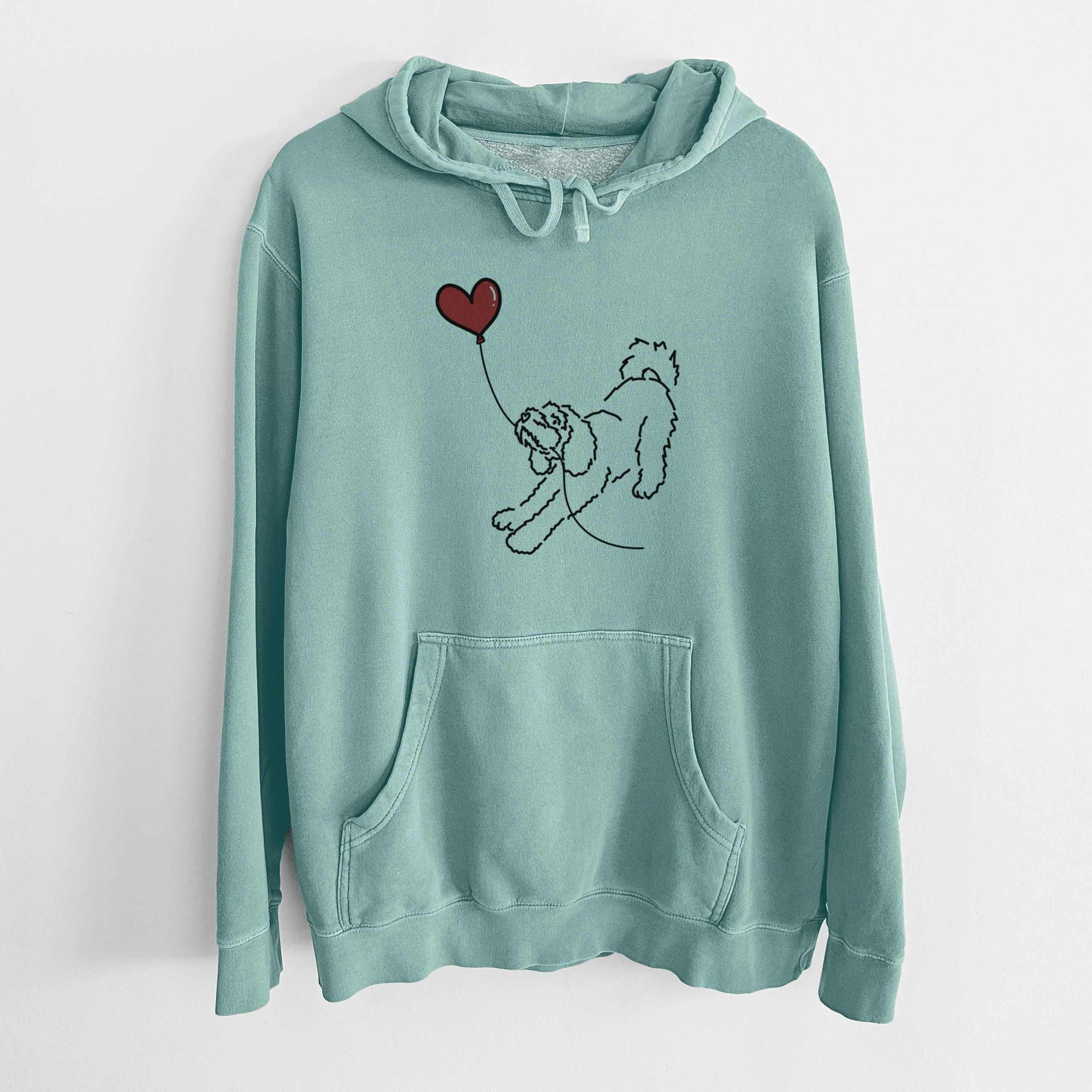 Cockapoo Heart String - Unisex Pigment Dyed Hoodie - Image 10