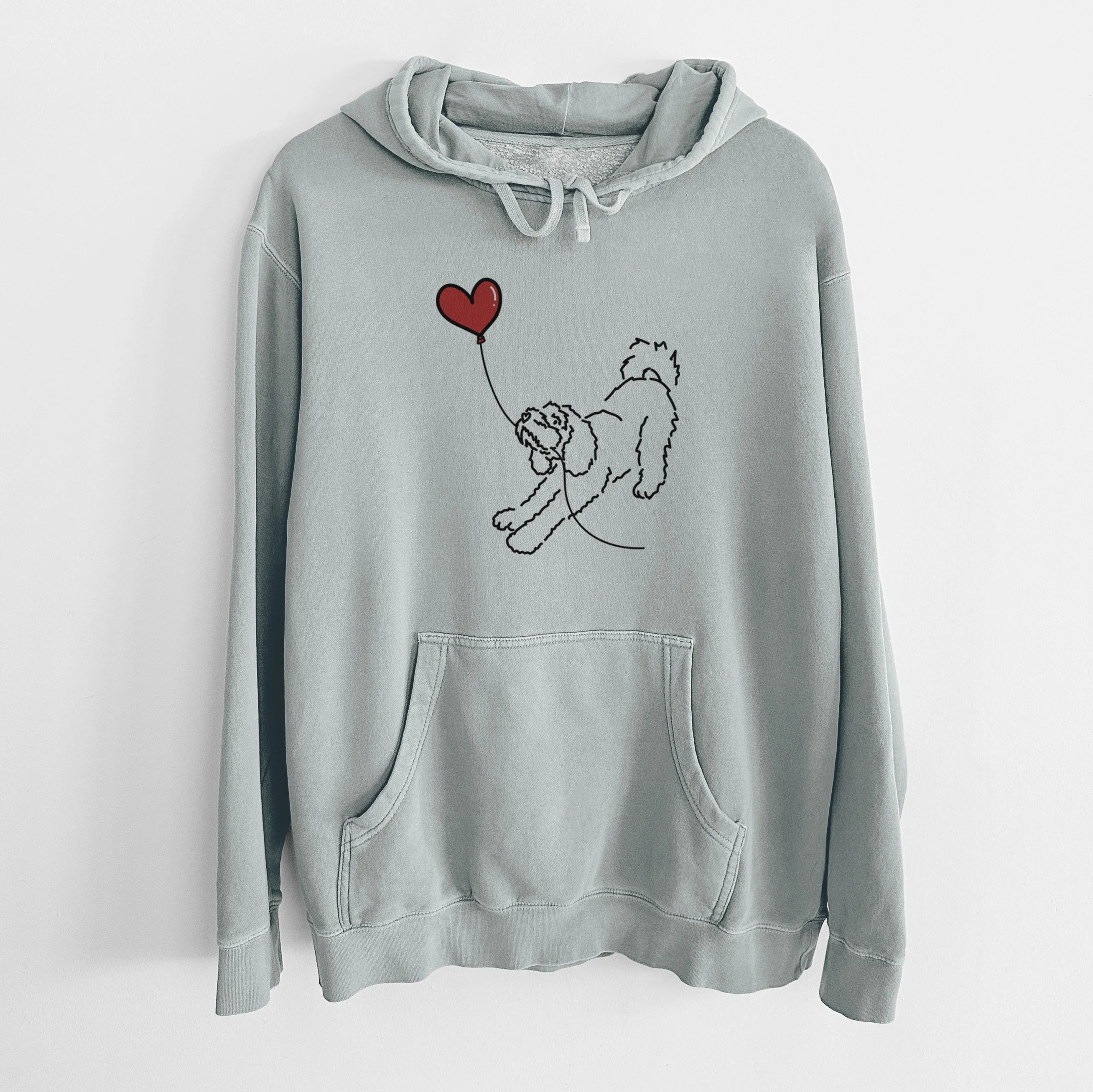 Cockapoo Heart String - Unisex Pigment Dyed Hoodie - Image 7