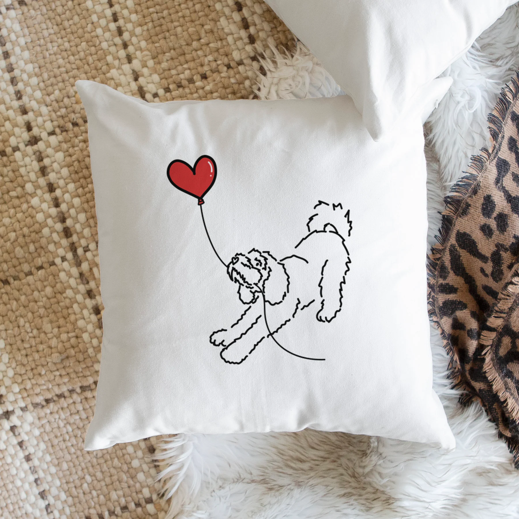 Cockapoo Heart String - Throw Pillow Cover - Image 2