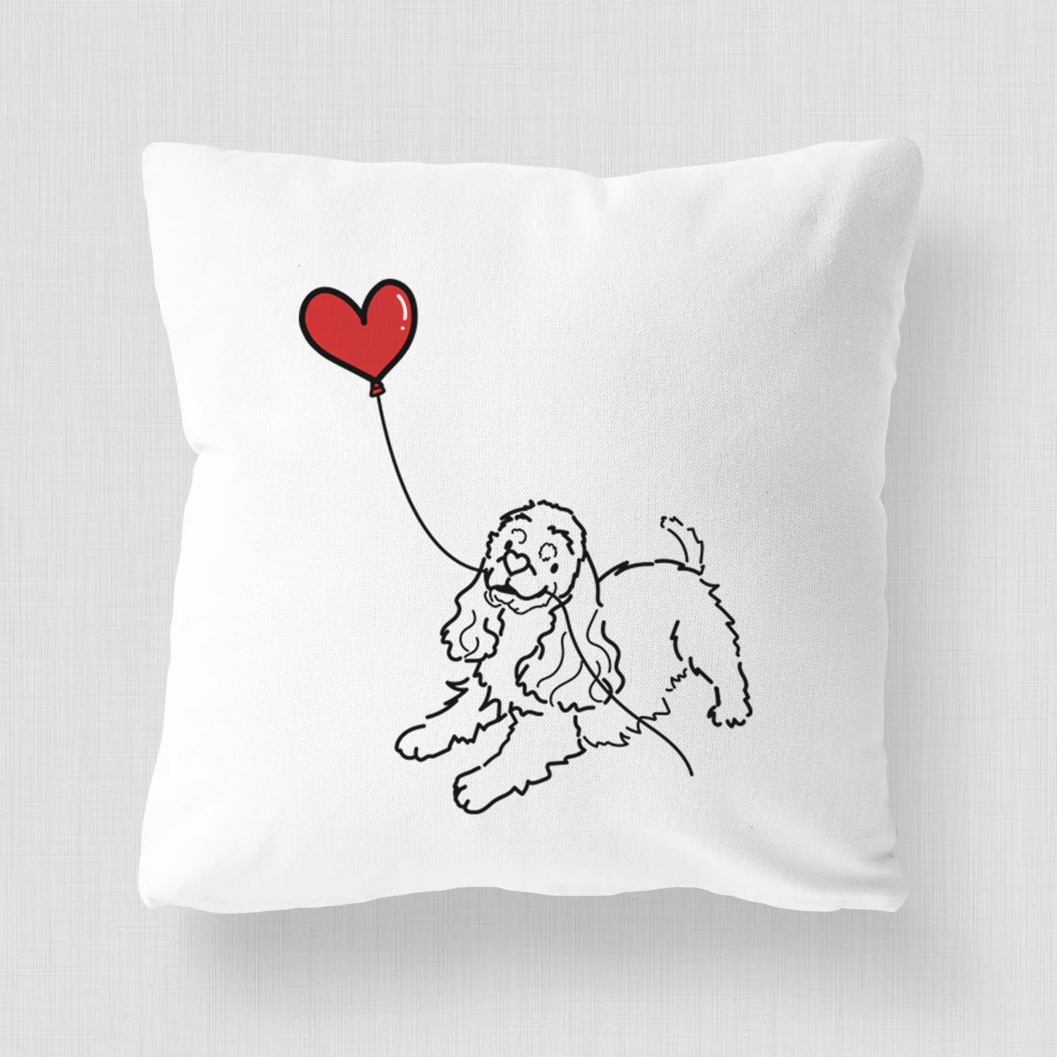 Cocker Spaniel Heart String - Throw Pillow Cover - Image 4