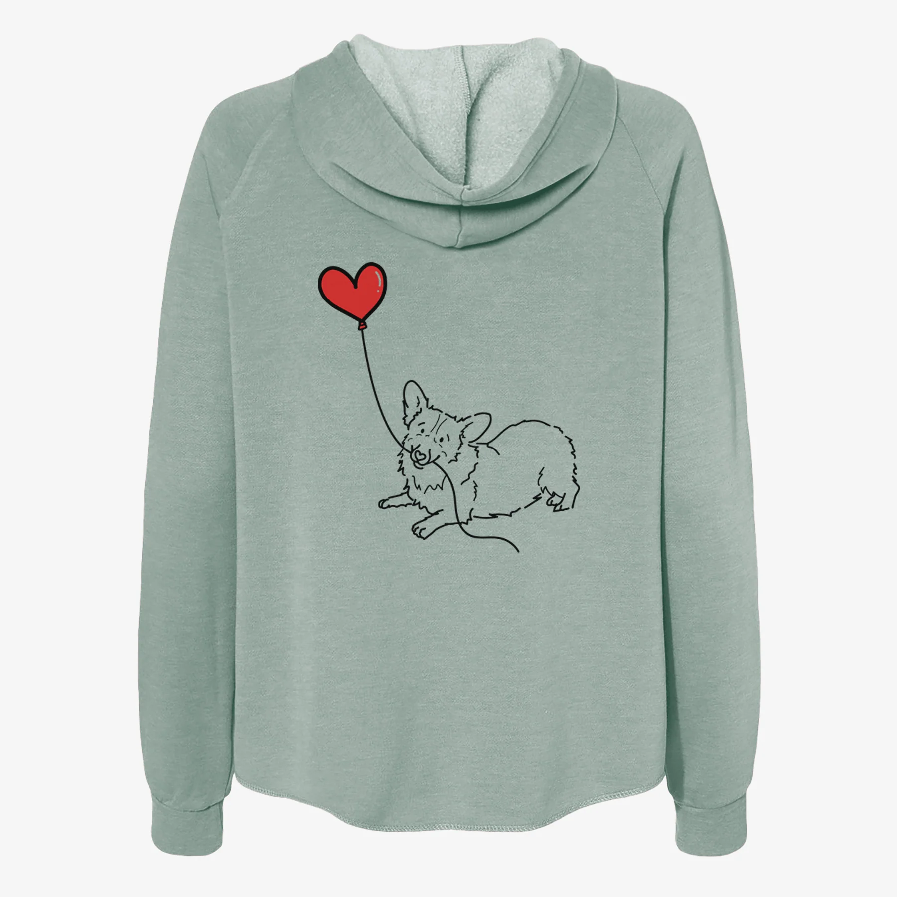 Corgi Heart String- Women's Cali Wave Zip-Up Sweatshirt - Image 4