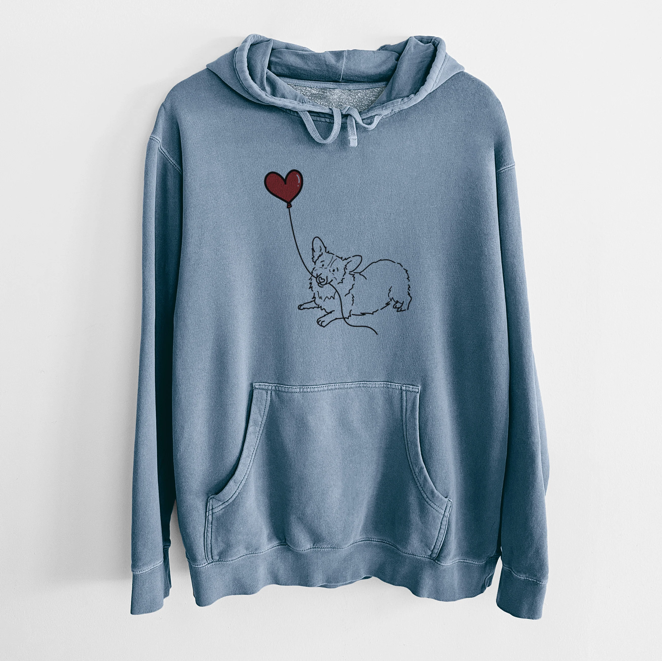 Corgi Heart String - Unisex Pigment Dyed Hoodie - Image 6