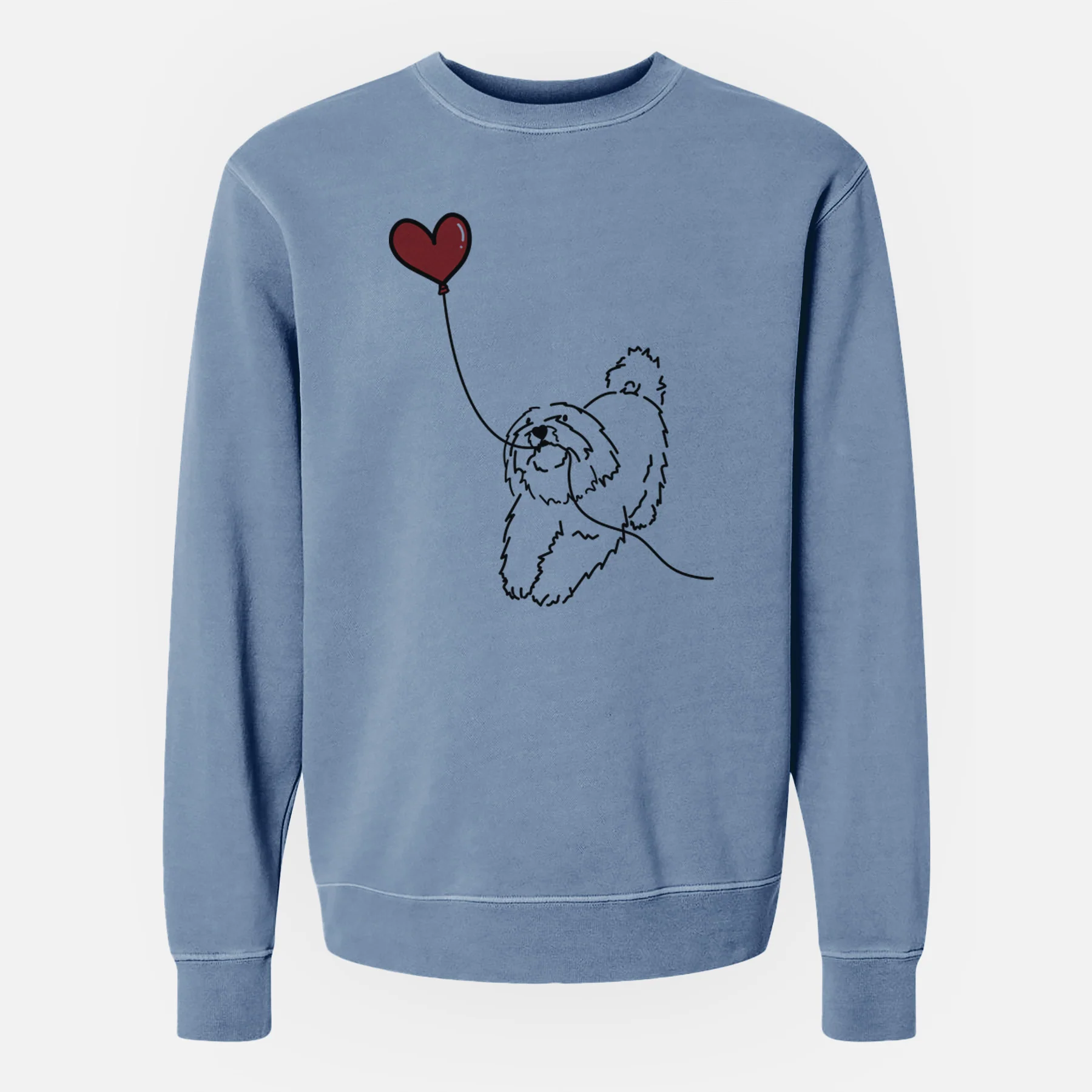Coton de Tulear Heart String - Unisex Pigment Dyed Crew Sweatshirt - Image 3