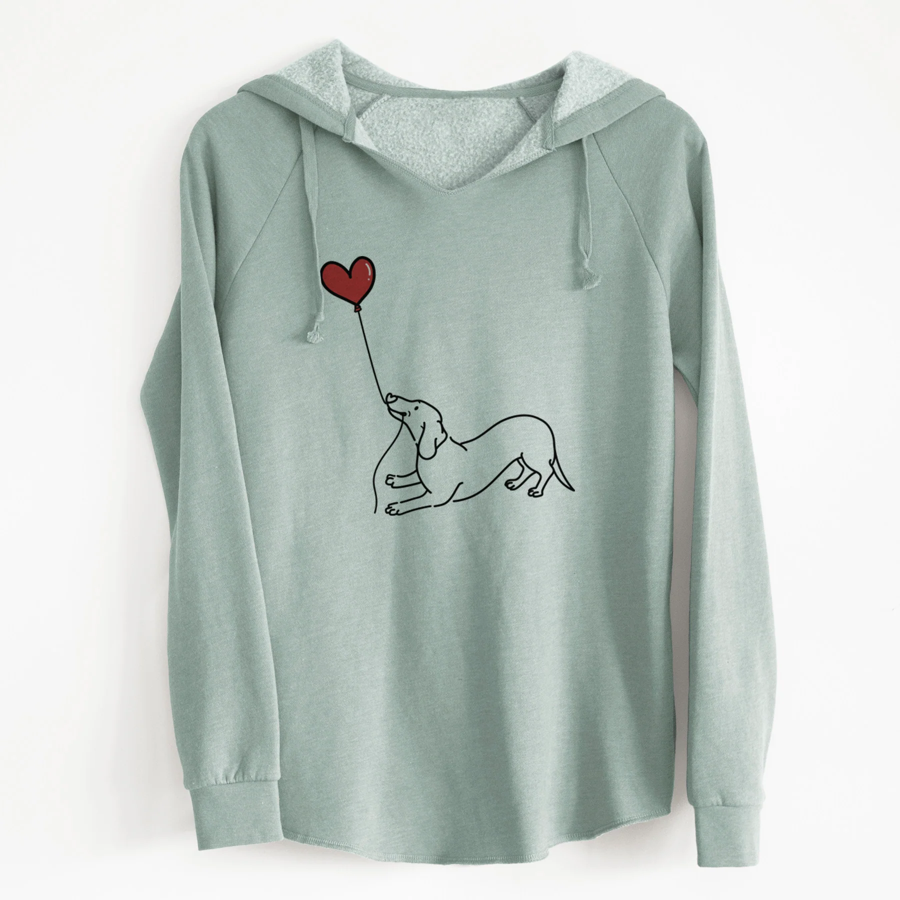 Dachshund Heart String - Cali Wave Hooded Sweatshirt - Image 6
