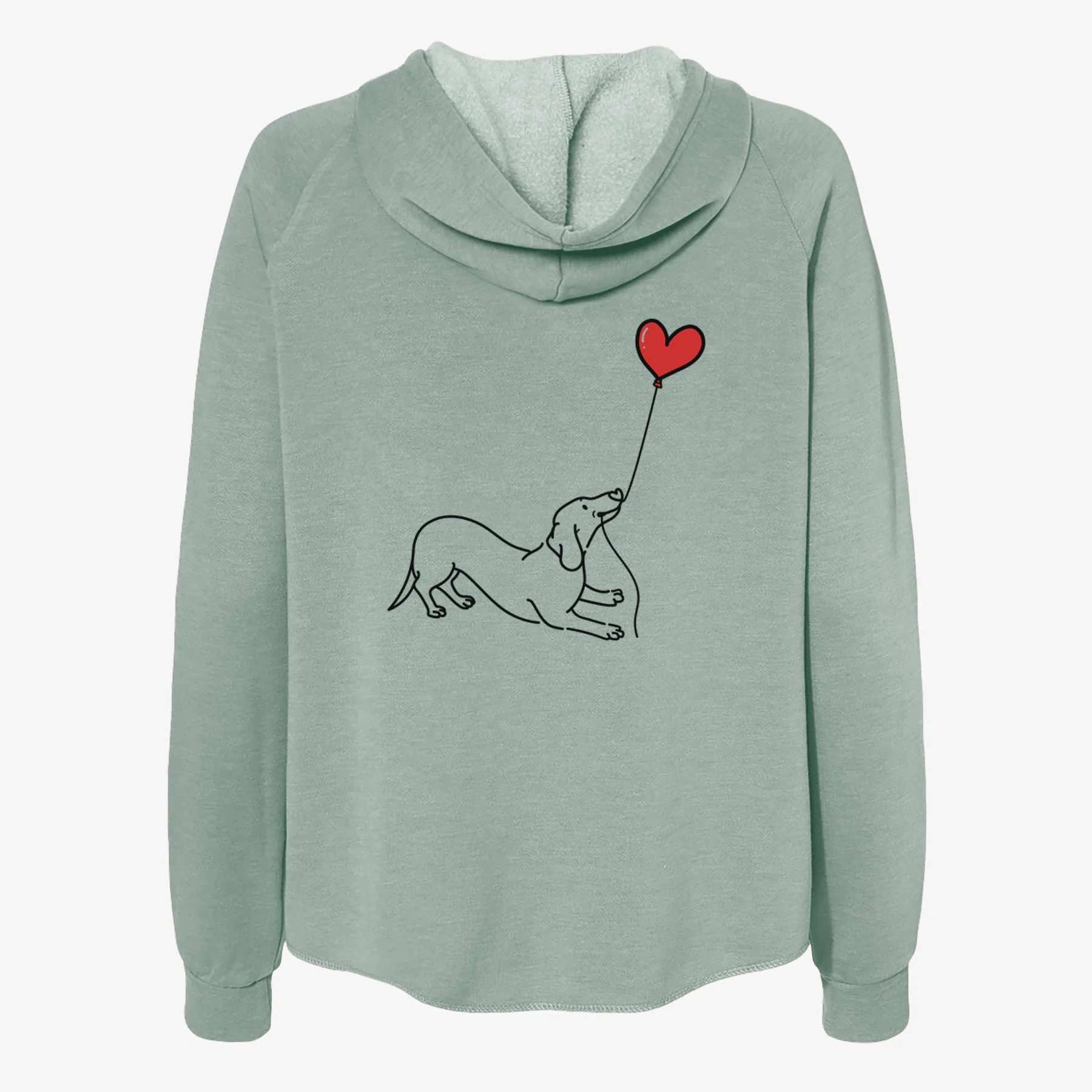 Dachshund Heart String- Women's Cali Wave Zip-Up Sweatshirt - Image 4