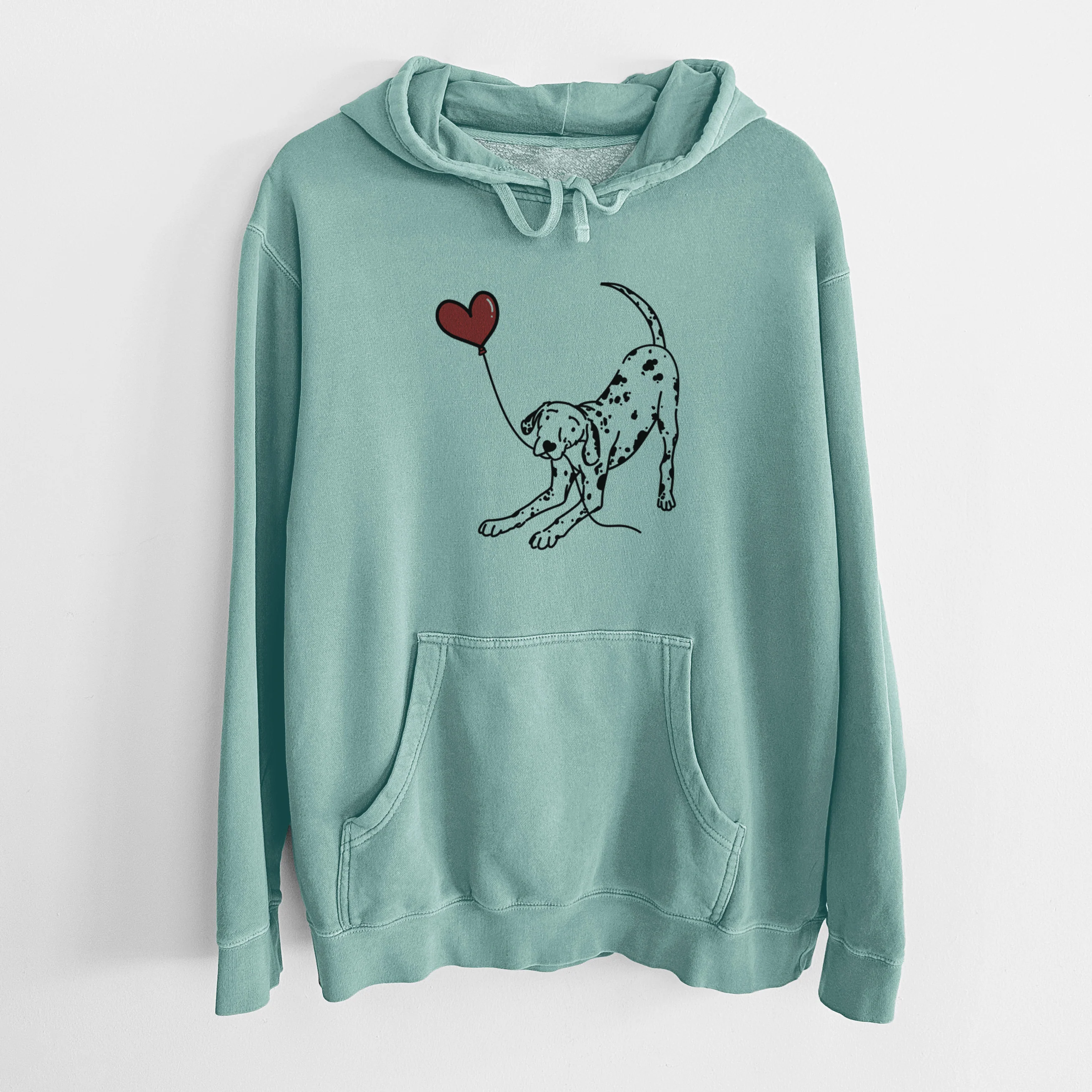 Dalmatian Heart String - Unisex Pigment Dyed Hoodie - Image 10
