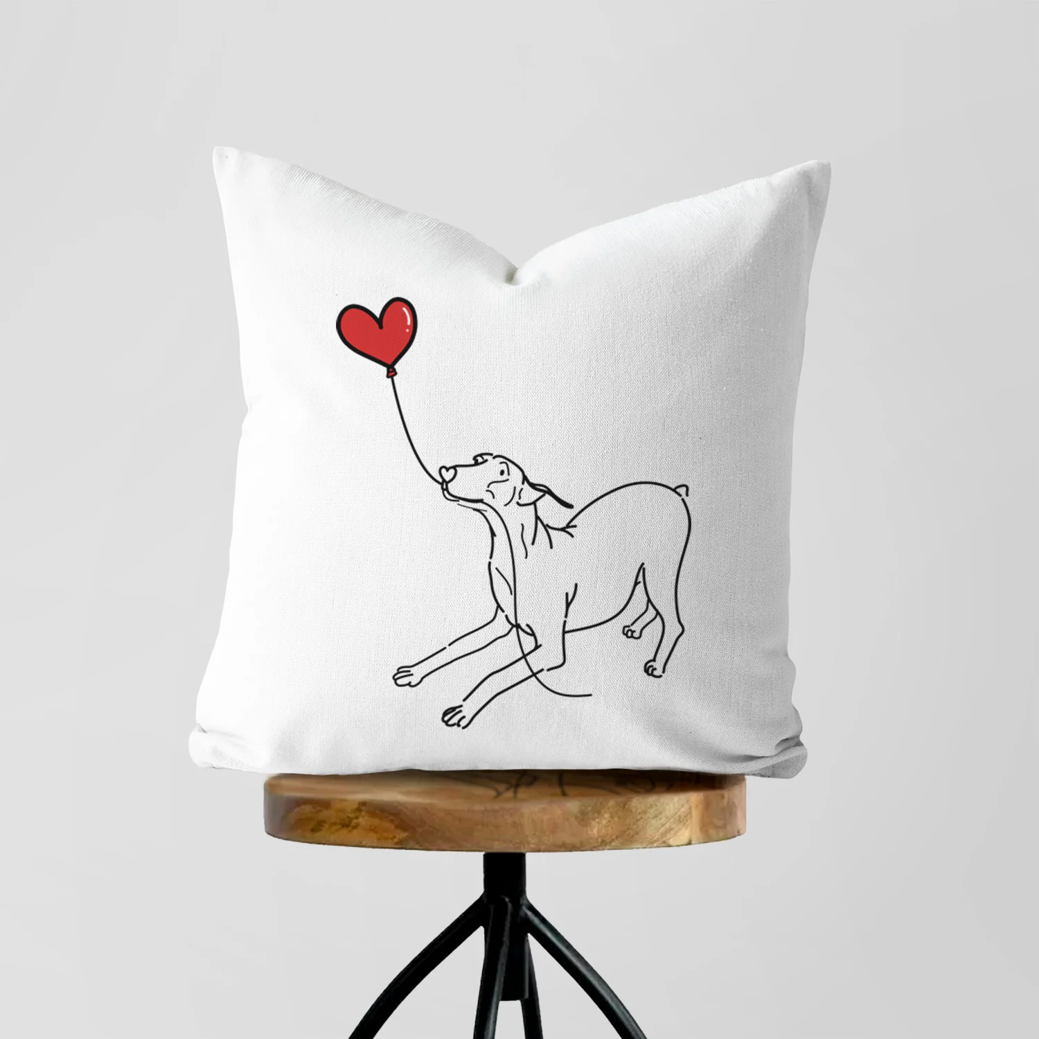 Doberman Pinscher Docked Heart String - Throw Pillow Cover