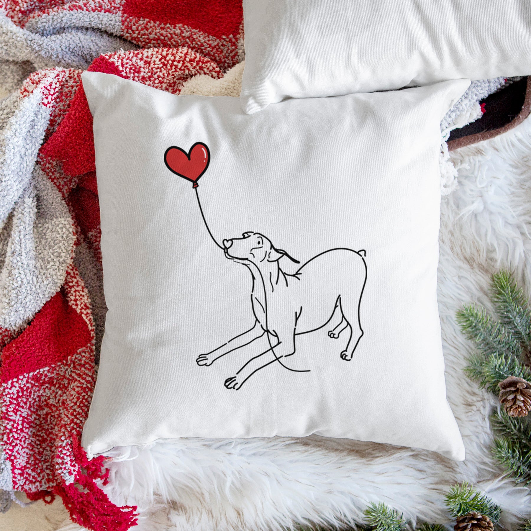 Doberman Pinscher Docked Heart String - Throw Pillow Cover - Image 3