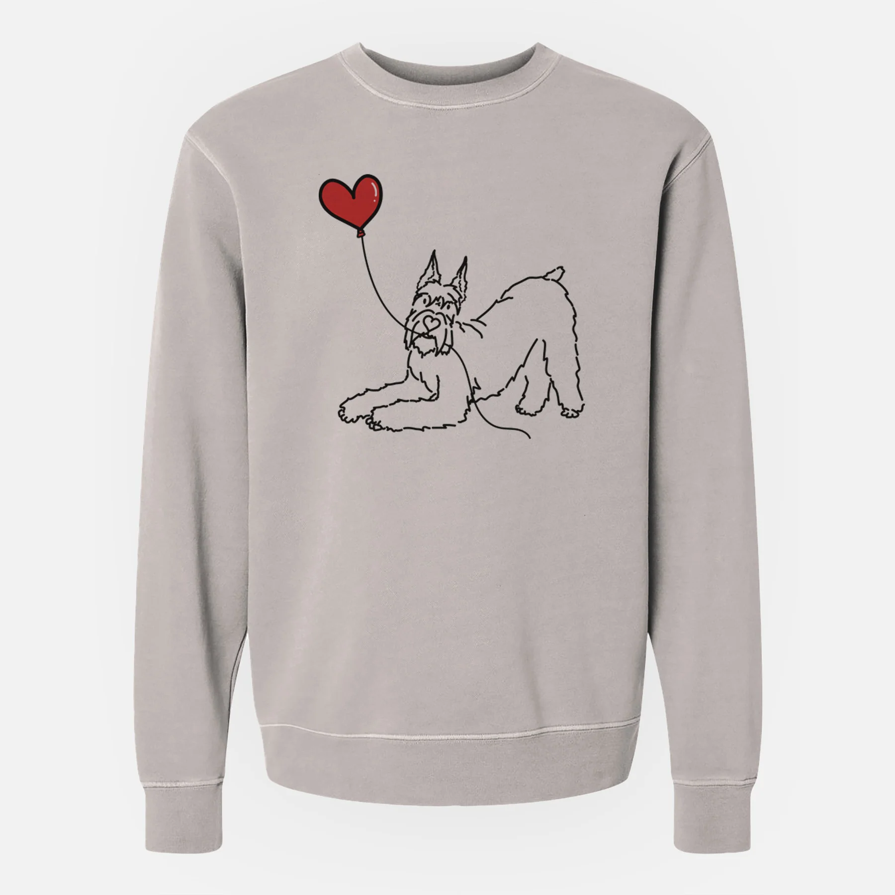 Docked Giant Schnauzer Heart String - Unisex Pigment Dyed Crew Sweatshirt - Image 7