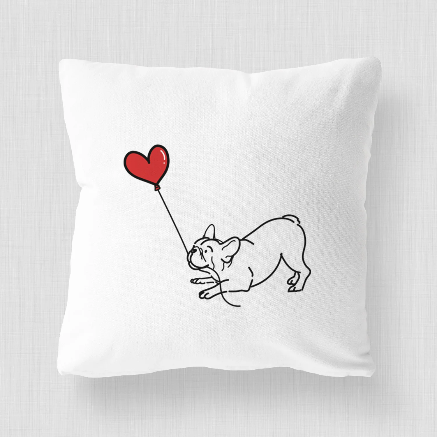 Frenchie Heart String - Throw Pillow Cover - Image 4