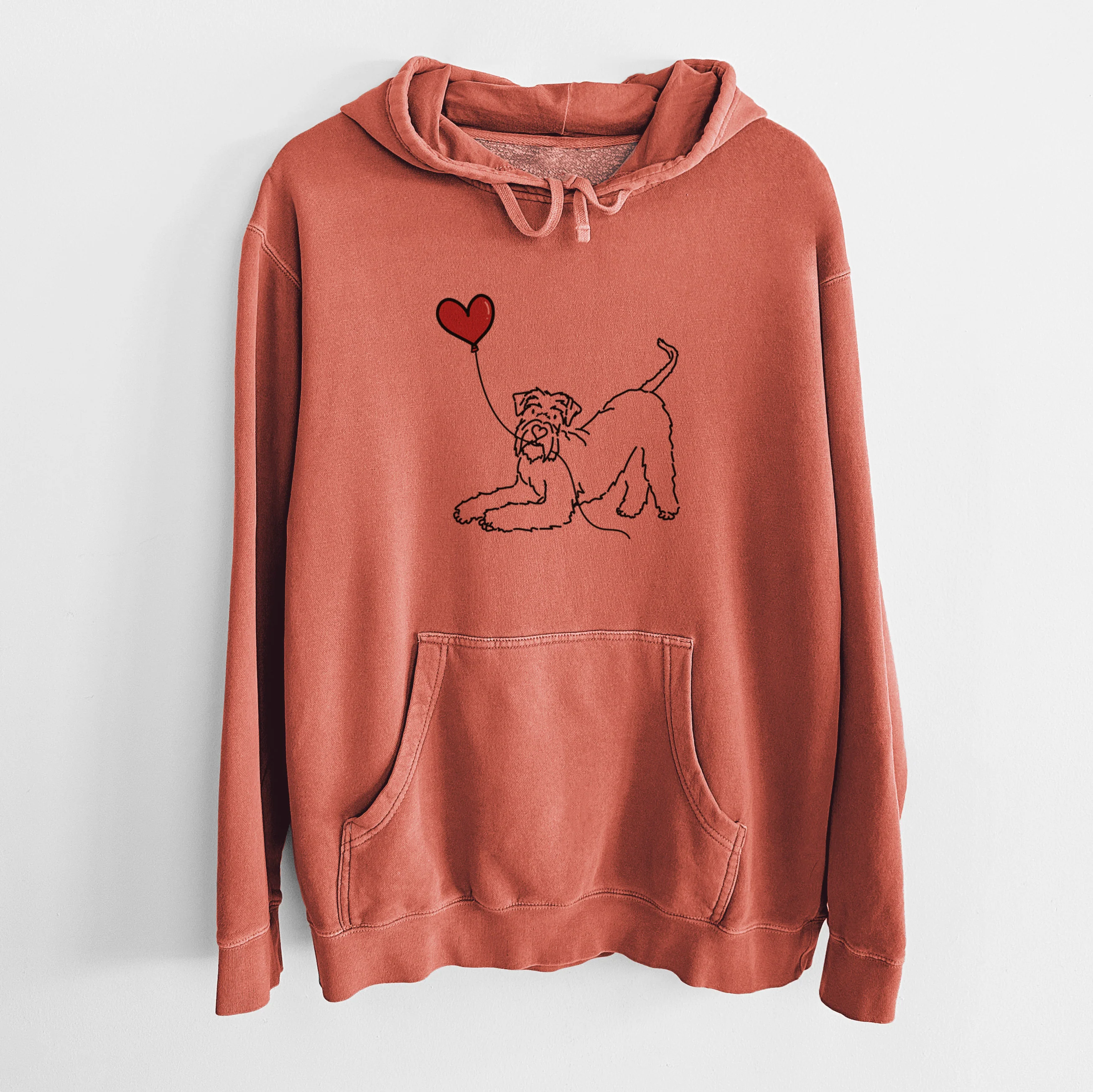 Giant Schnauzer Heart String - Unisex Pigment Dyed Hoodie - Image 8