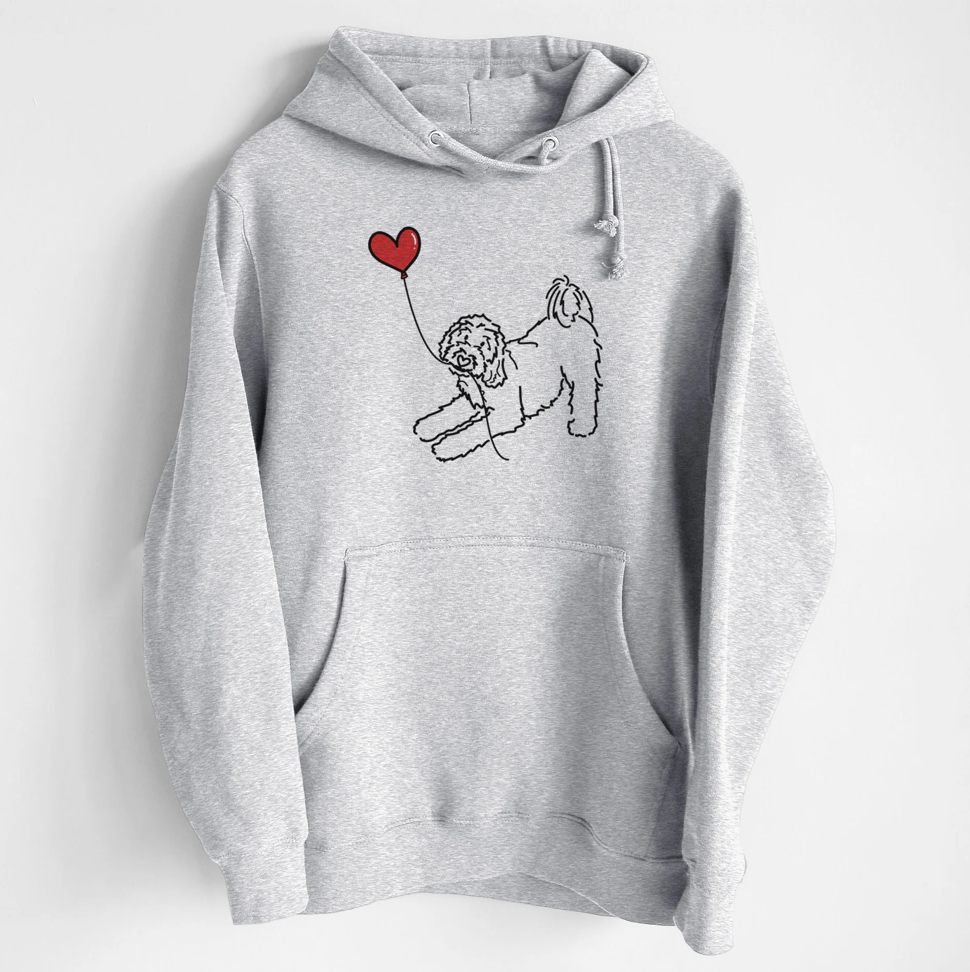 Goldendoodle Heart String - Heavyweight Fleece Hoodie
