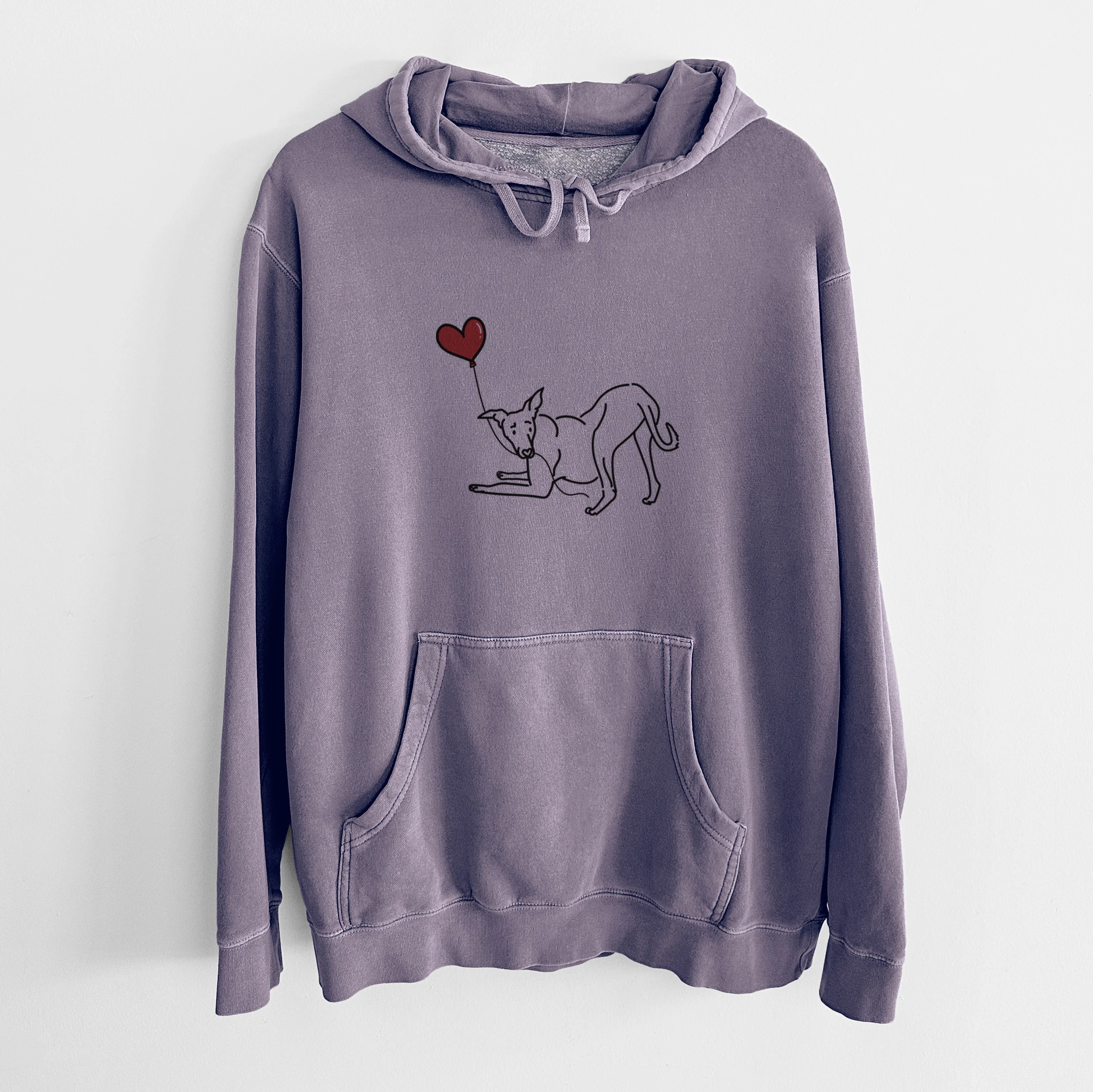 Greyhound Heart String - Unisex Pigment Dyed Hoodie - Image 9