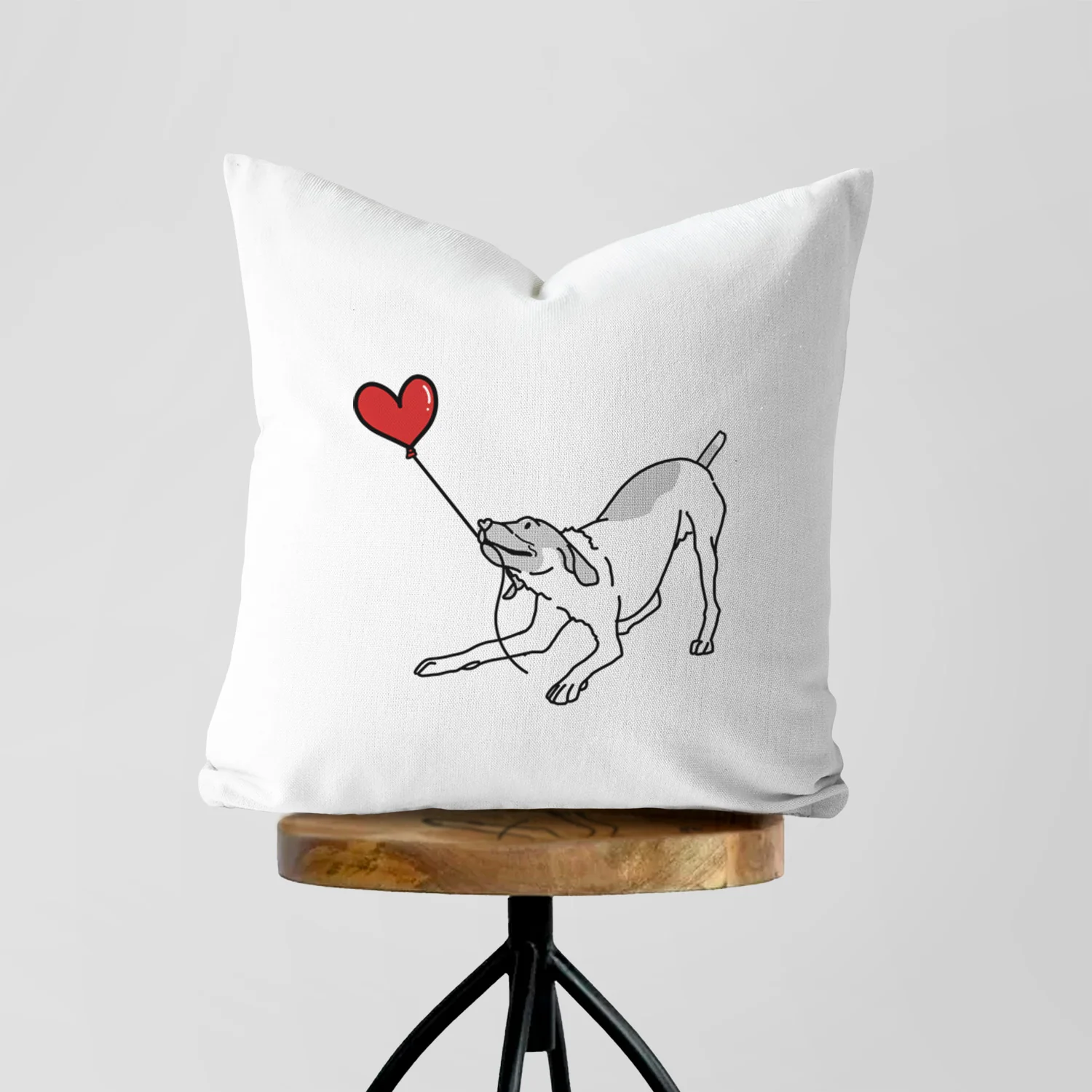 German Shorthaired Pointer Heart String - Throw Pillow Cover
