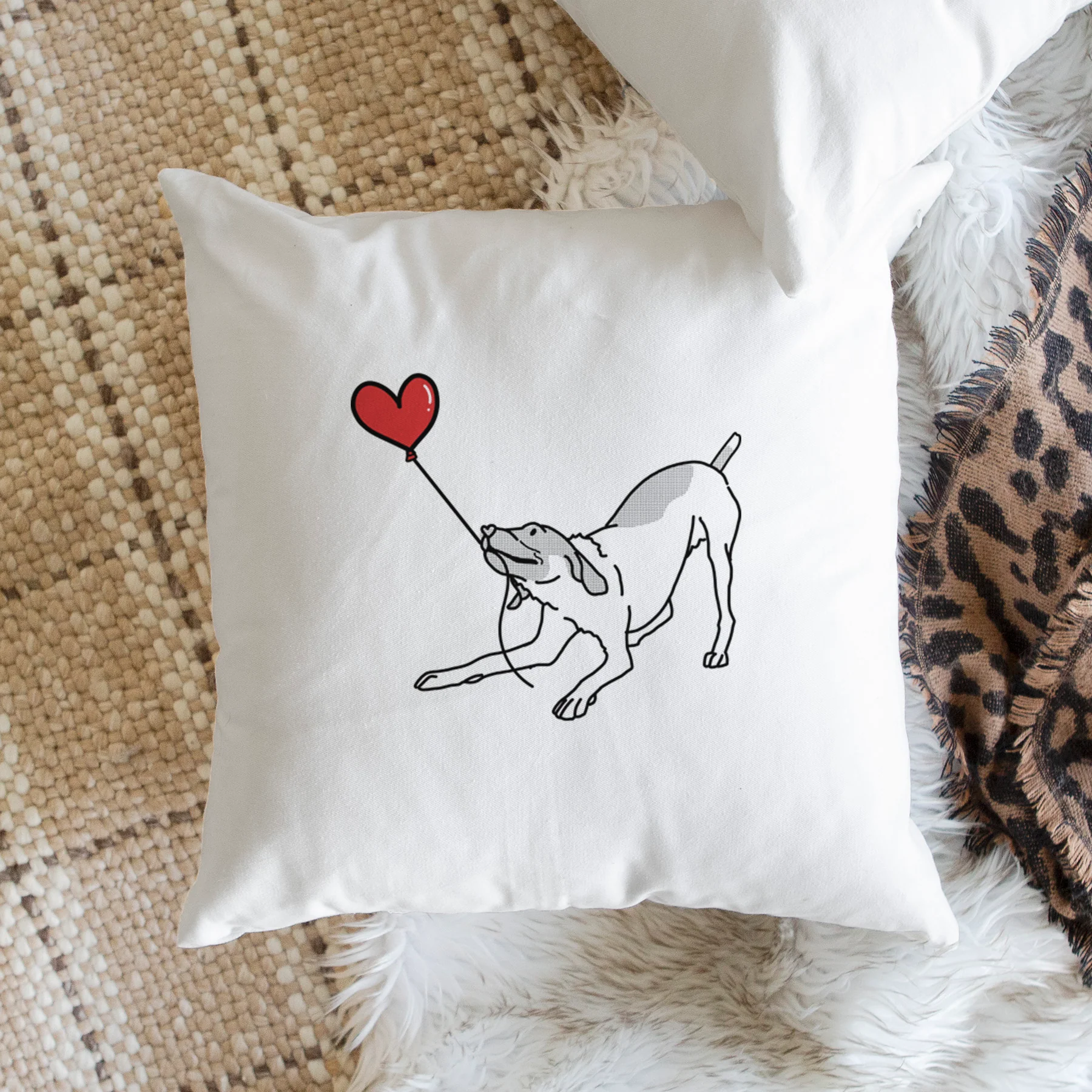 German Shorthaired Pointer Heart String - Throw Pillow Cover - Image 2
