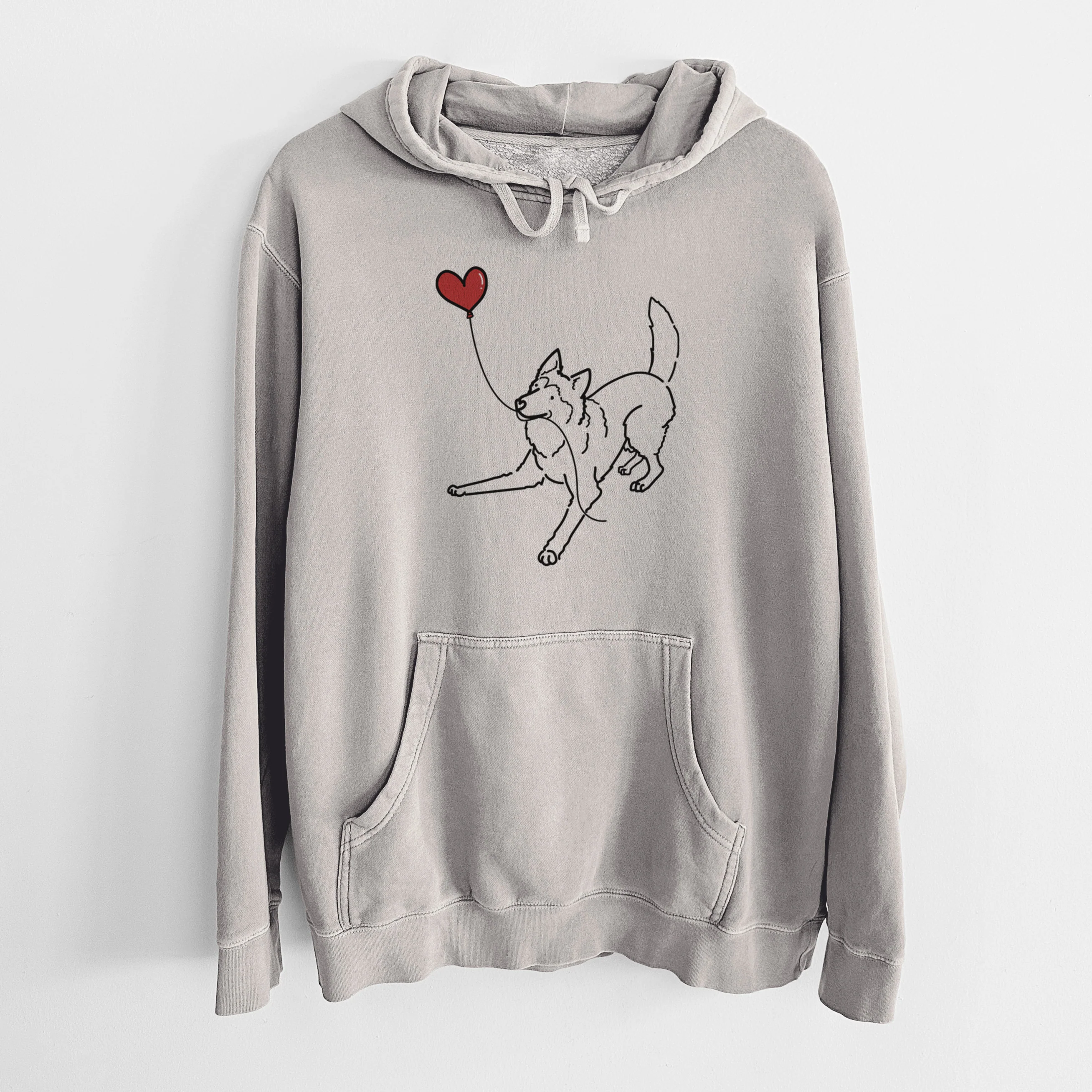 Siberian Husky Heart String - Unisex Pigment Dyed Hoodie - Image 5