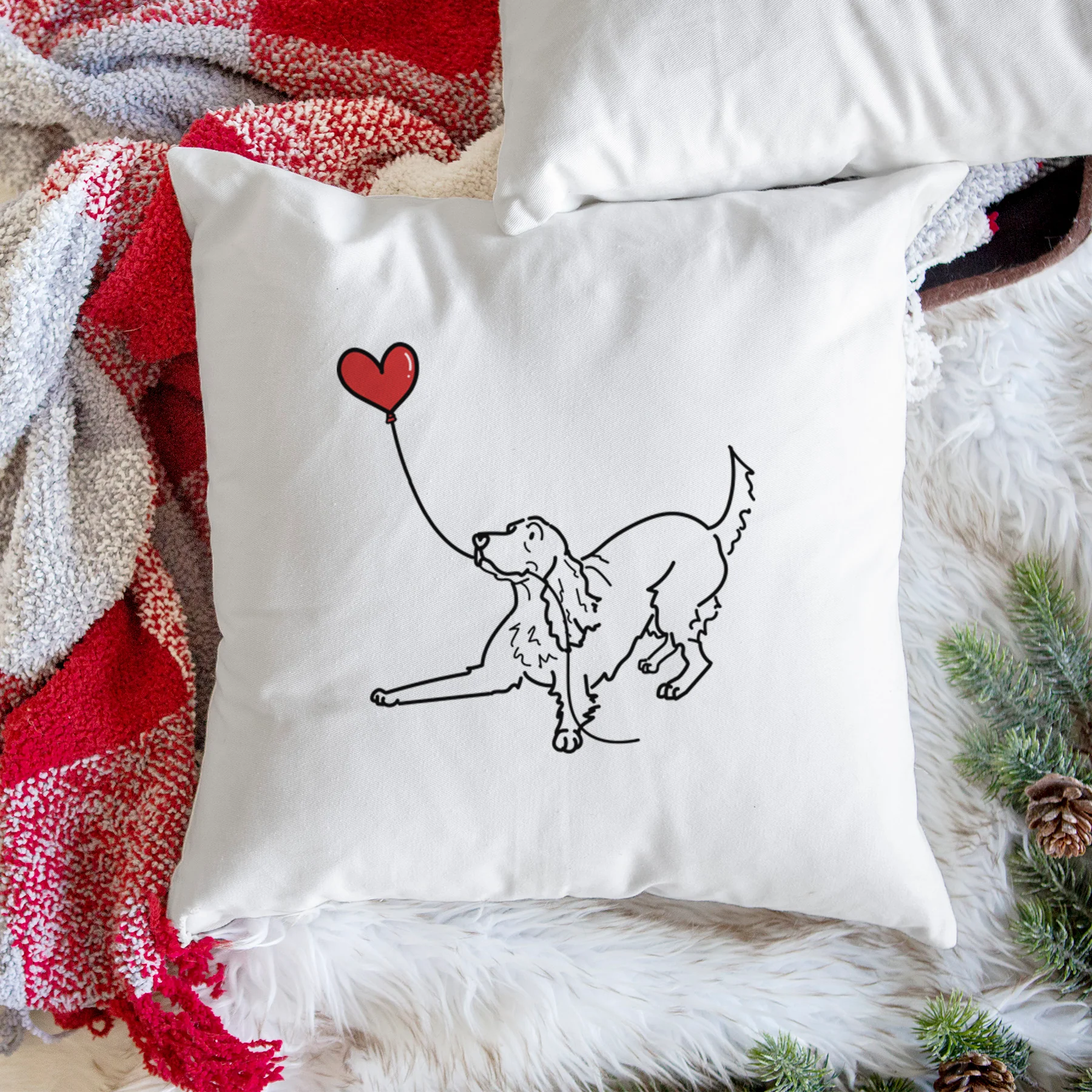 Irish Setter Heart String - Throw Pillow Cover - Image 3
