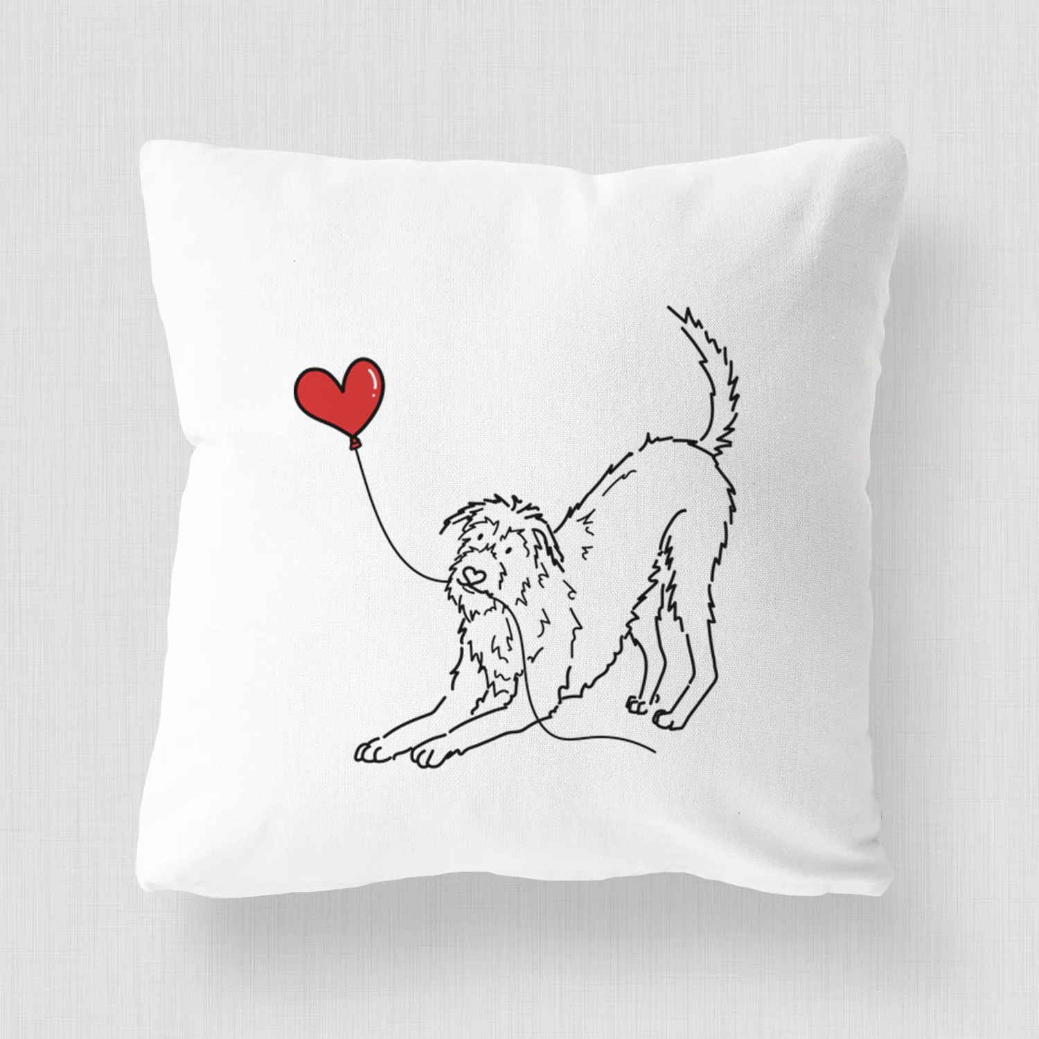 Irish Wolfhound Heart String - Throw Pillow Cover - Image 4