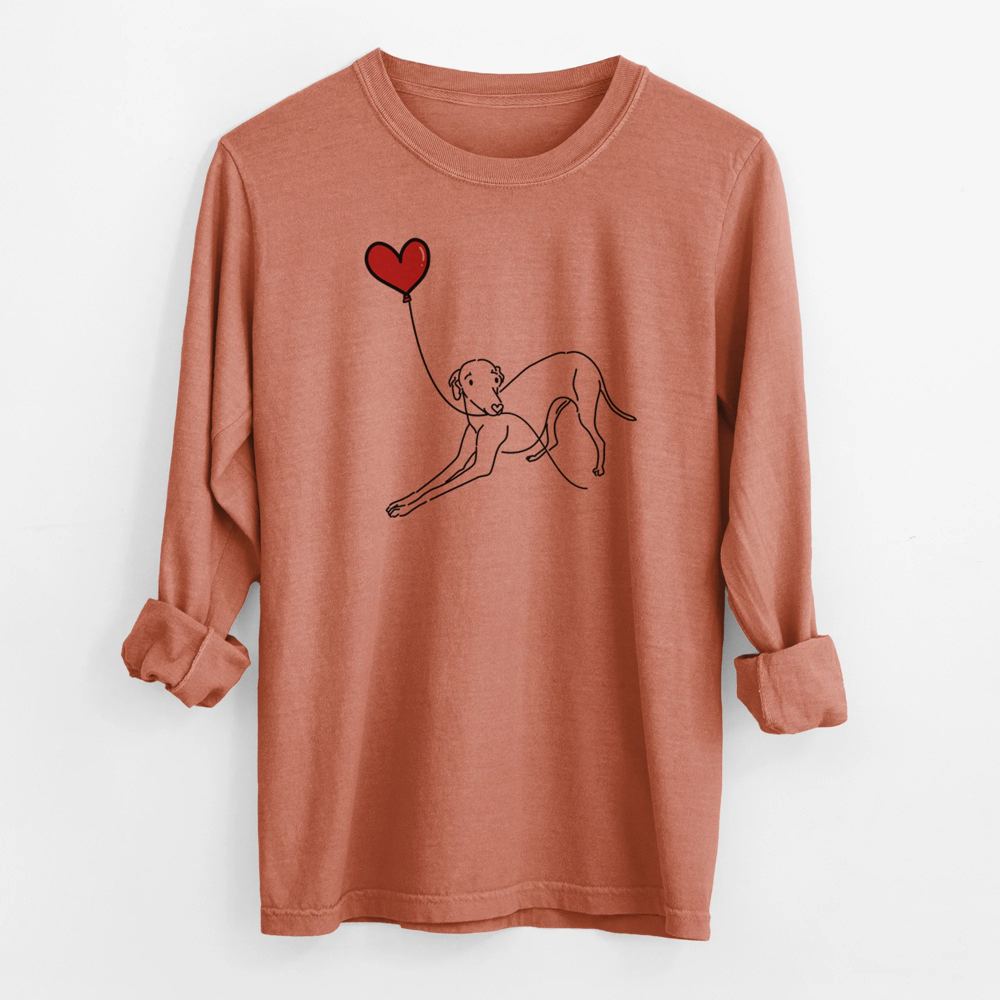 Italian Greyhound Heart String - Men's Heavyweight 100% Cotton Long Sleeve - Image 12