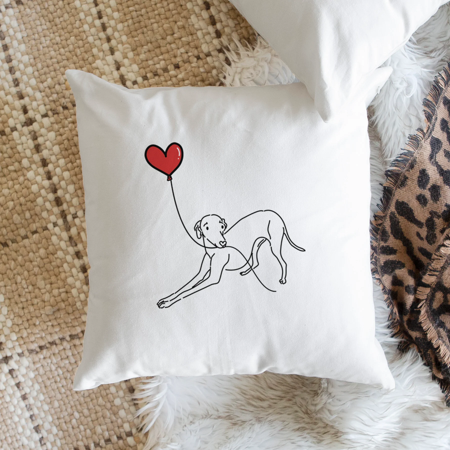 Italian Greyhound Heart String - Throw Pillow Cover - Image 2