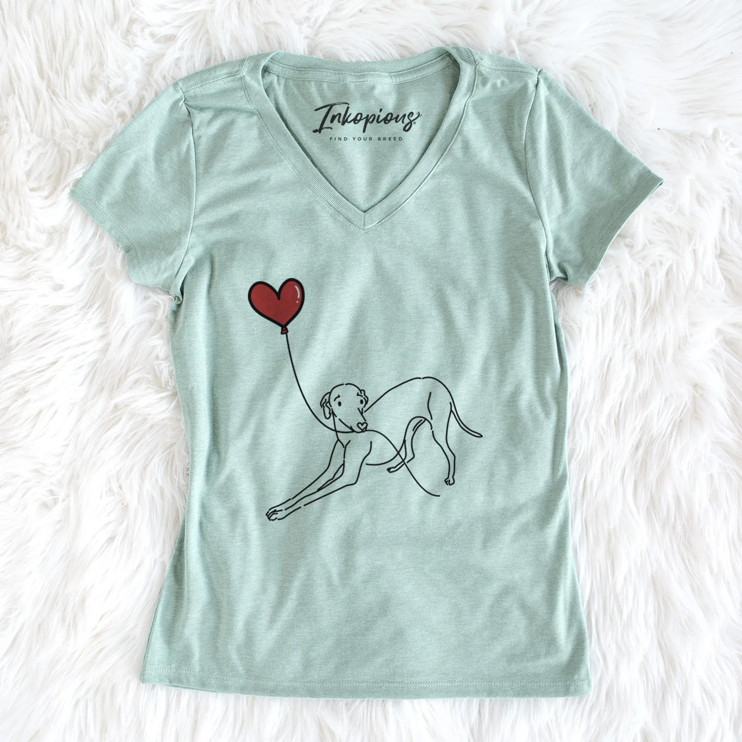 Italian Greyhound Heart String - Women's Perfect V-neck Shirt - Image 2