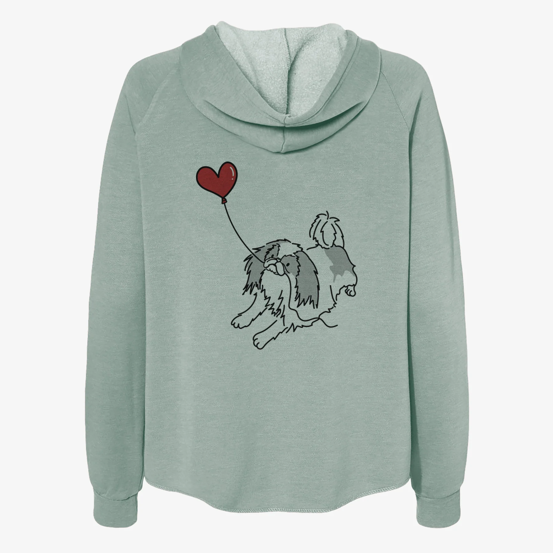 Japanese Chin Heart String- Women's Cali Wave Zip-Up Sweatshirt - Image 4