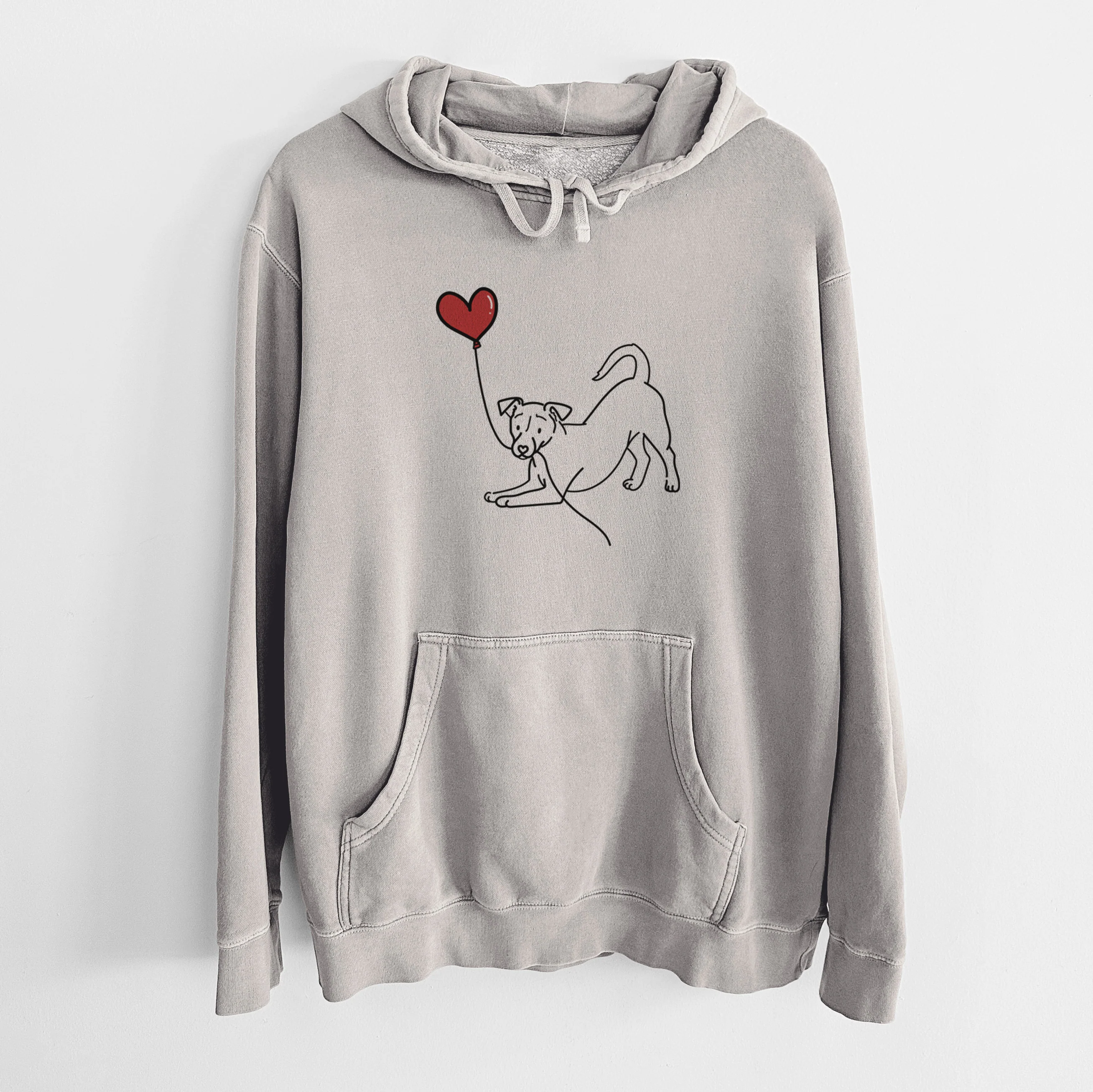 Jack Russell Terrier Heart String - Unisex Pigment Dyed Hoodie - Image 5
