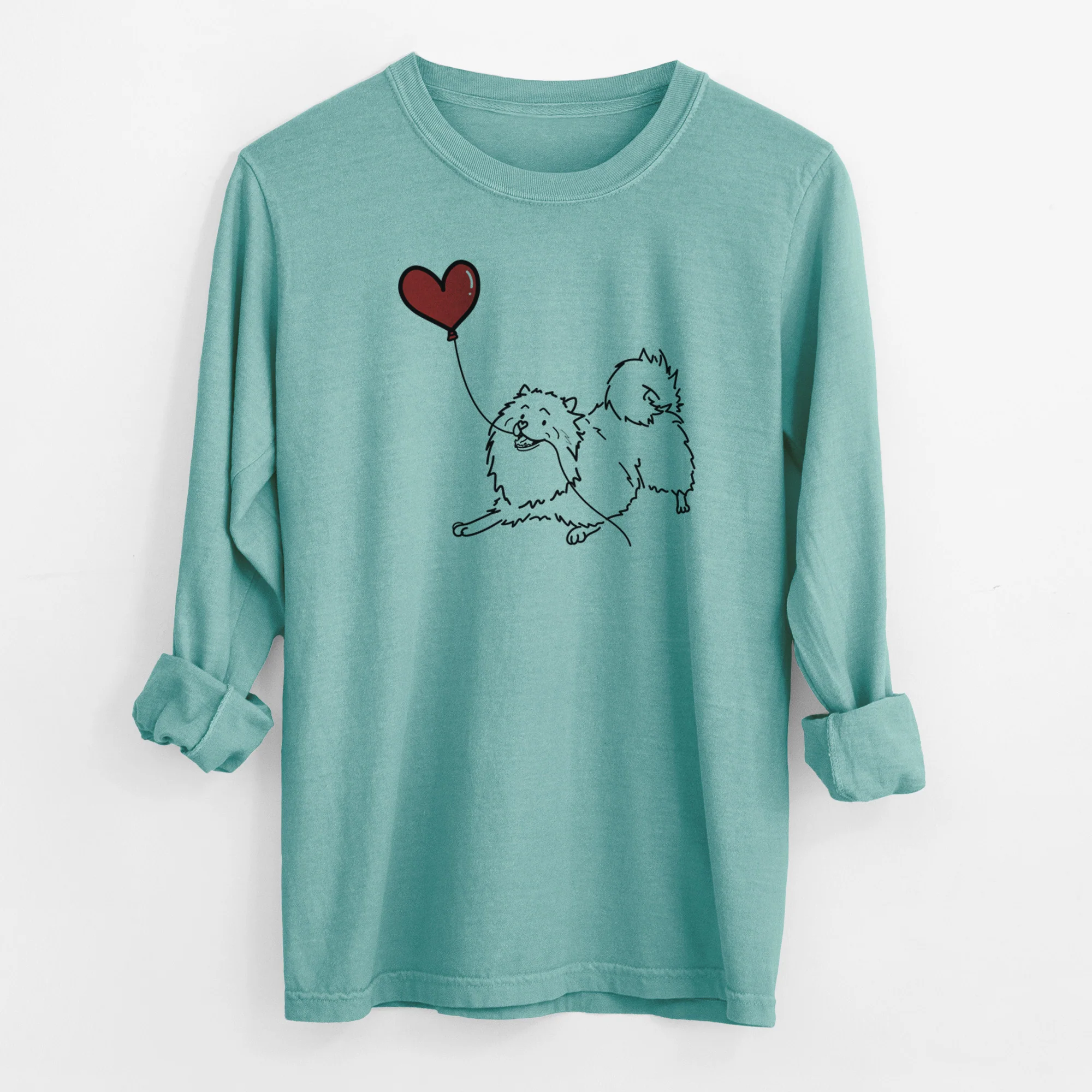 Keeshond Heart String - Men's Heavyweight 100% Cotton Long Sleeve - Image 9